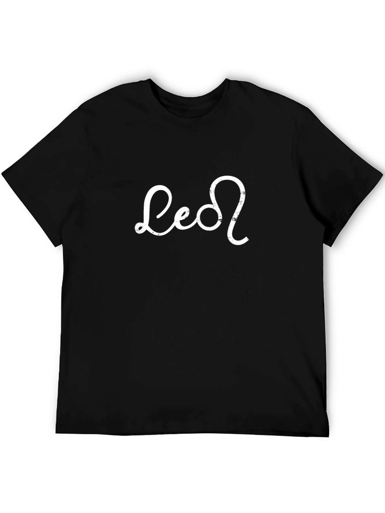 Leo Zodiac Sign Graphic T-Shirt - Black