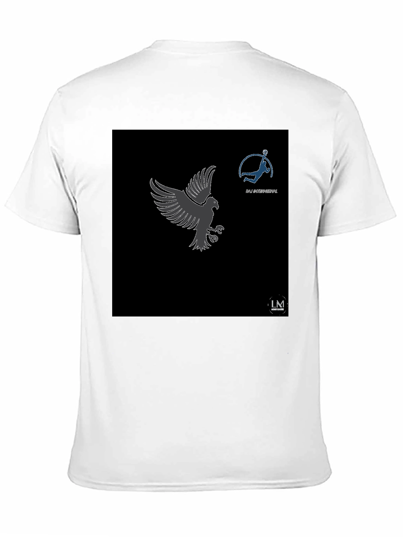 Mens Black Graphic Tee - Eagle & Volleyball Design