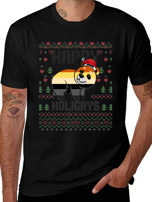 Happy Holigays Bear Pride Ugly Christmas T-Shirt