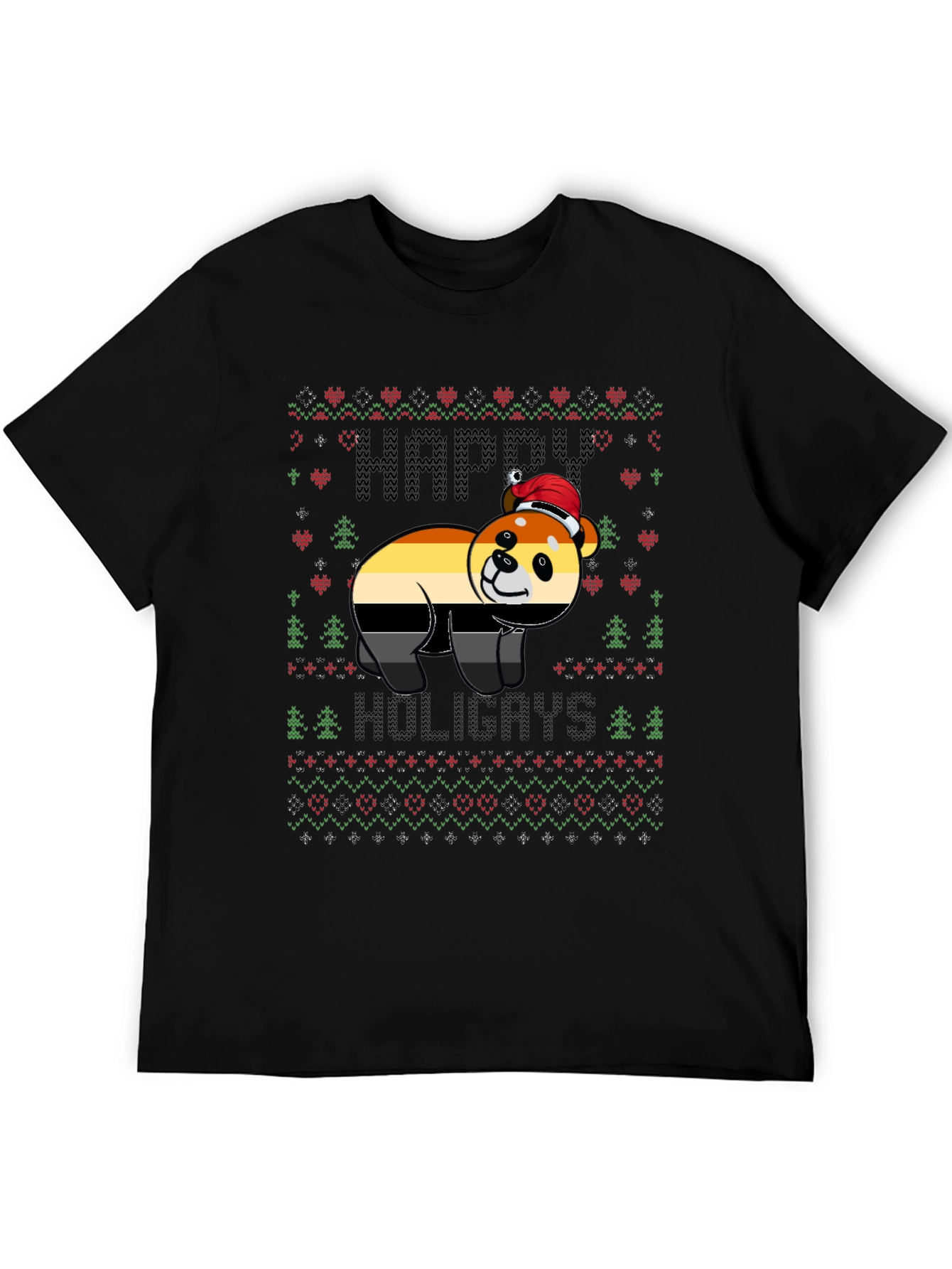 Happy Holigays Bear Pride Ugly Christmas T-Shirt