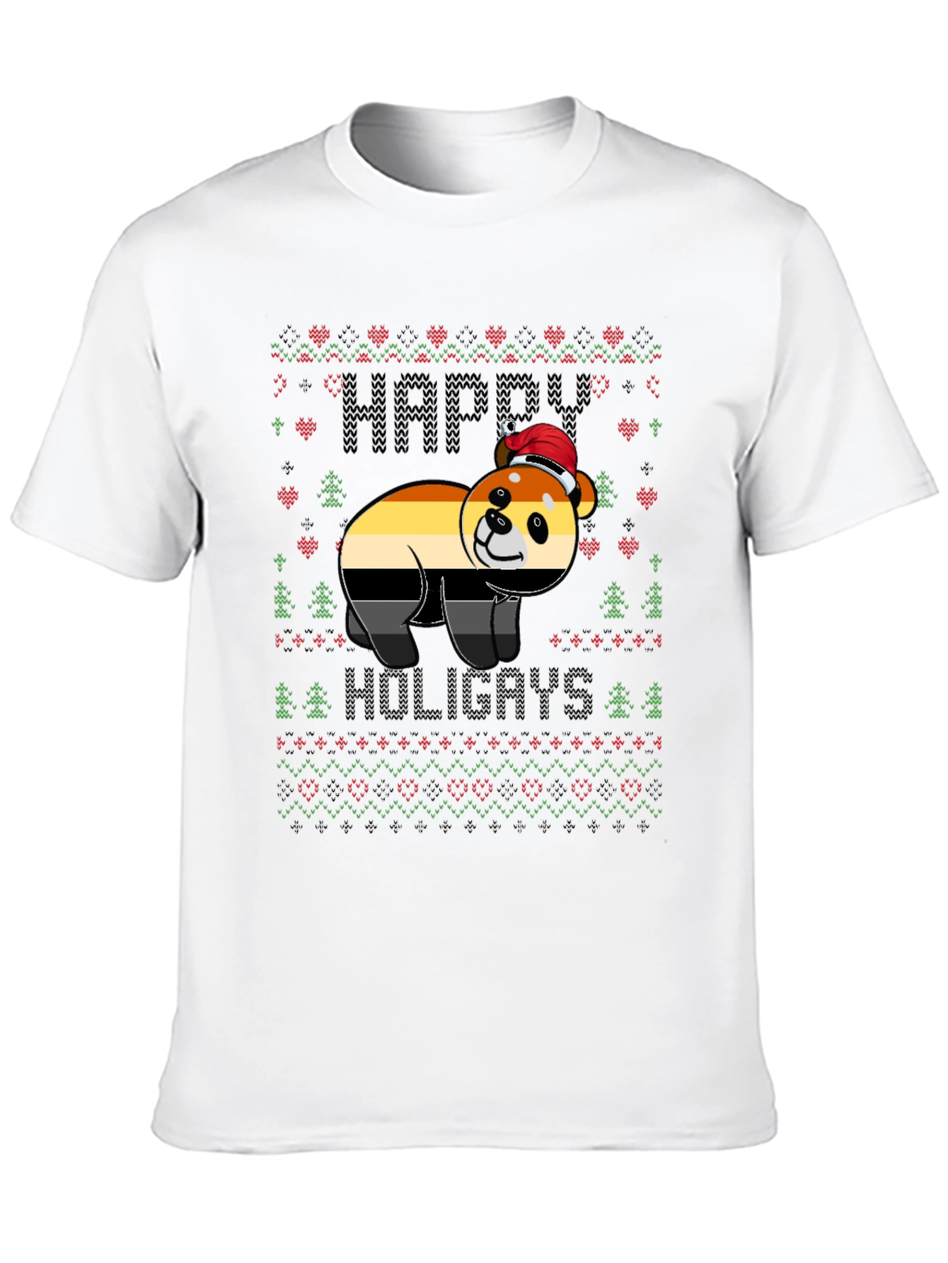 Happy Holigays Bear Pride Ugly Christmas T-Shirt