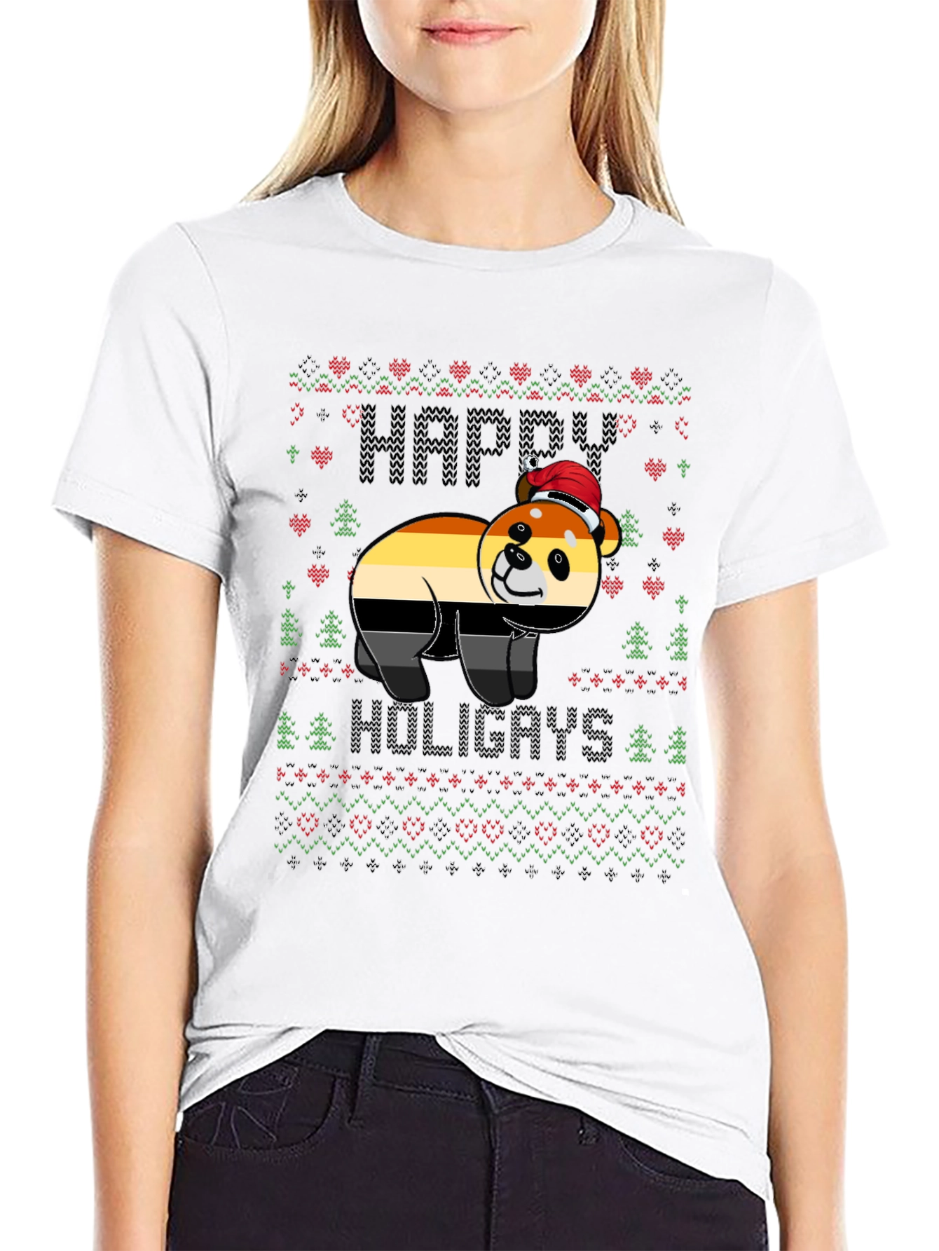 Happy Holigays Bear Pride Ugly Christmas T-Shirt