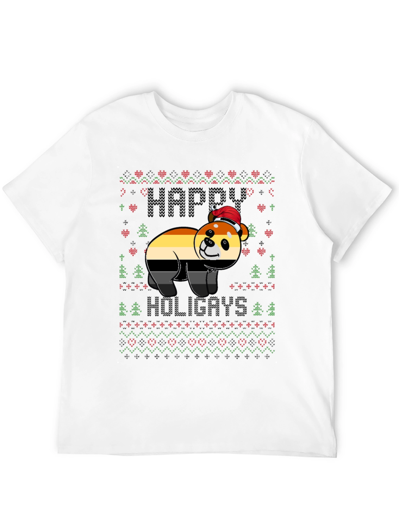 Happy Holigays Bear Pride Ugly Christmas T-Shirt