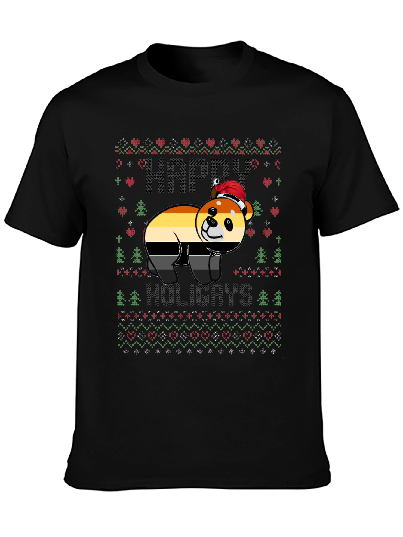 Happy Holigays Bear Pride Ugly Christmas T-Shirt