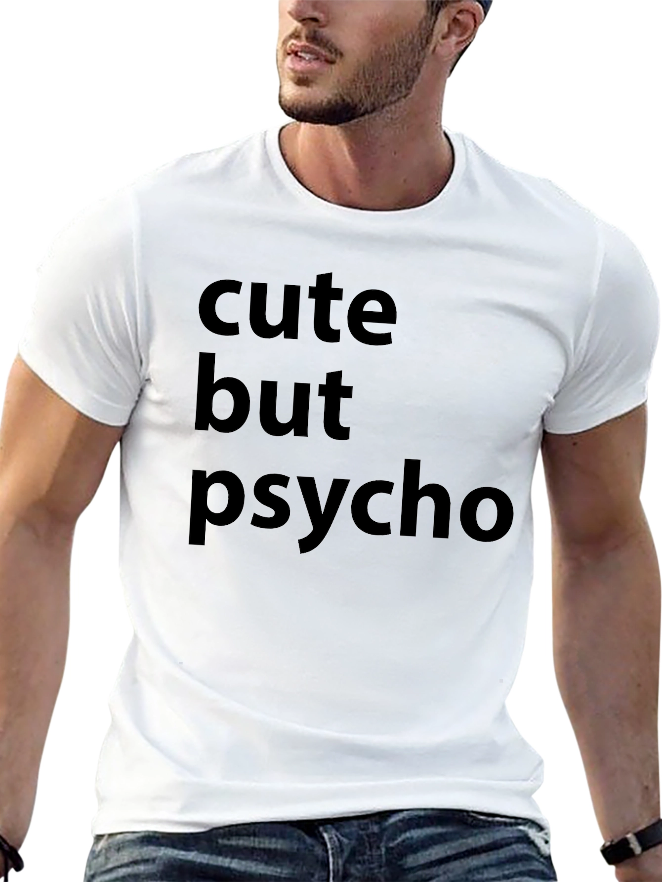 Cute But Psycho Black Graphic T-Shirt