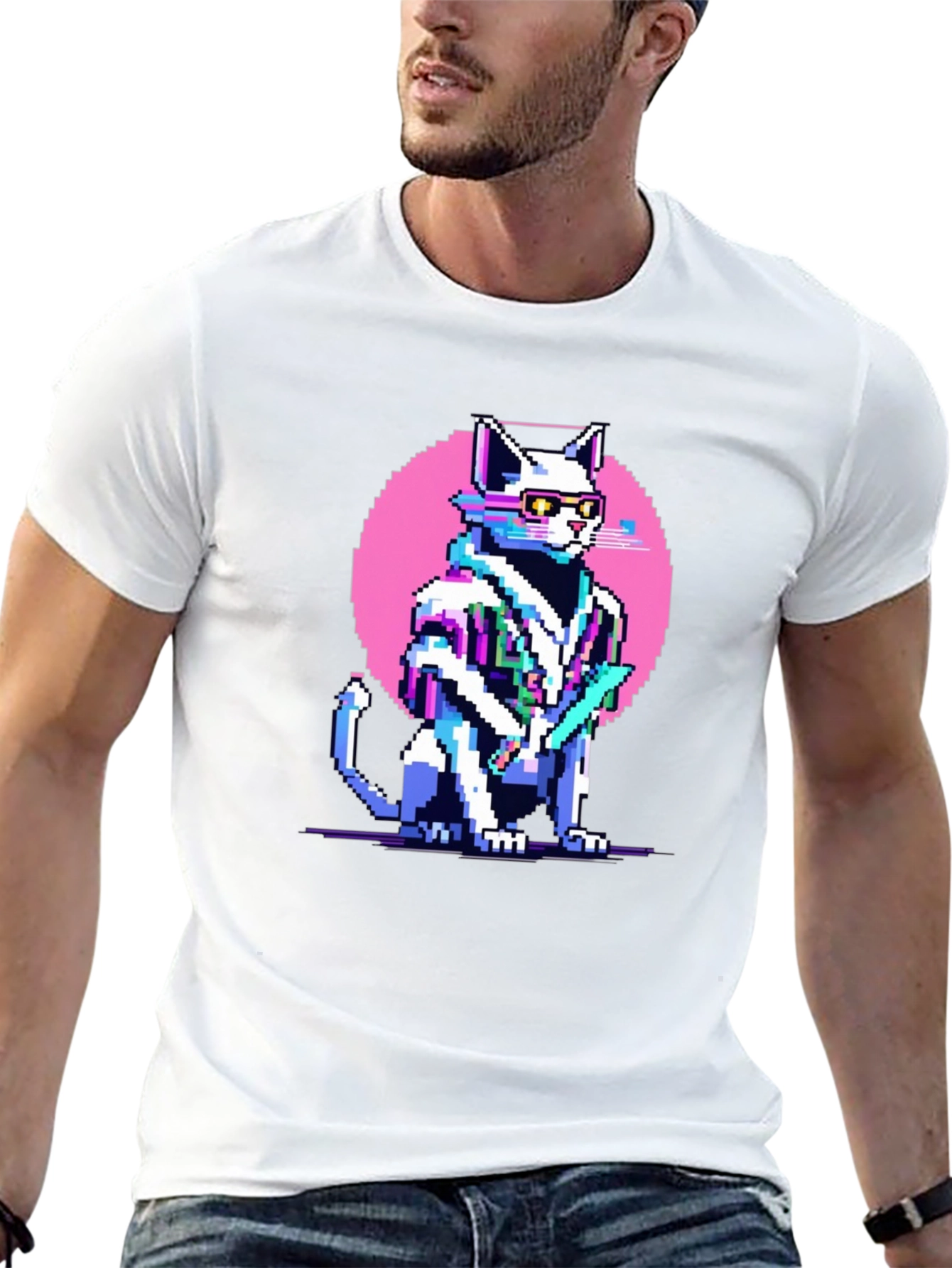 Pixel Cat Retro T-Shirt