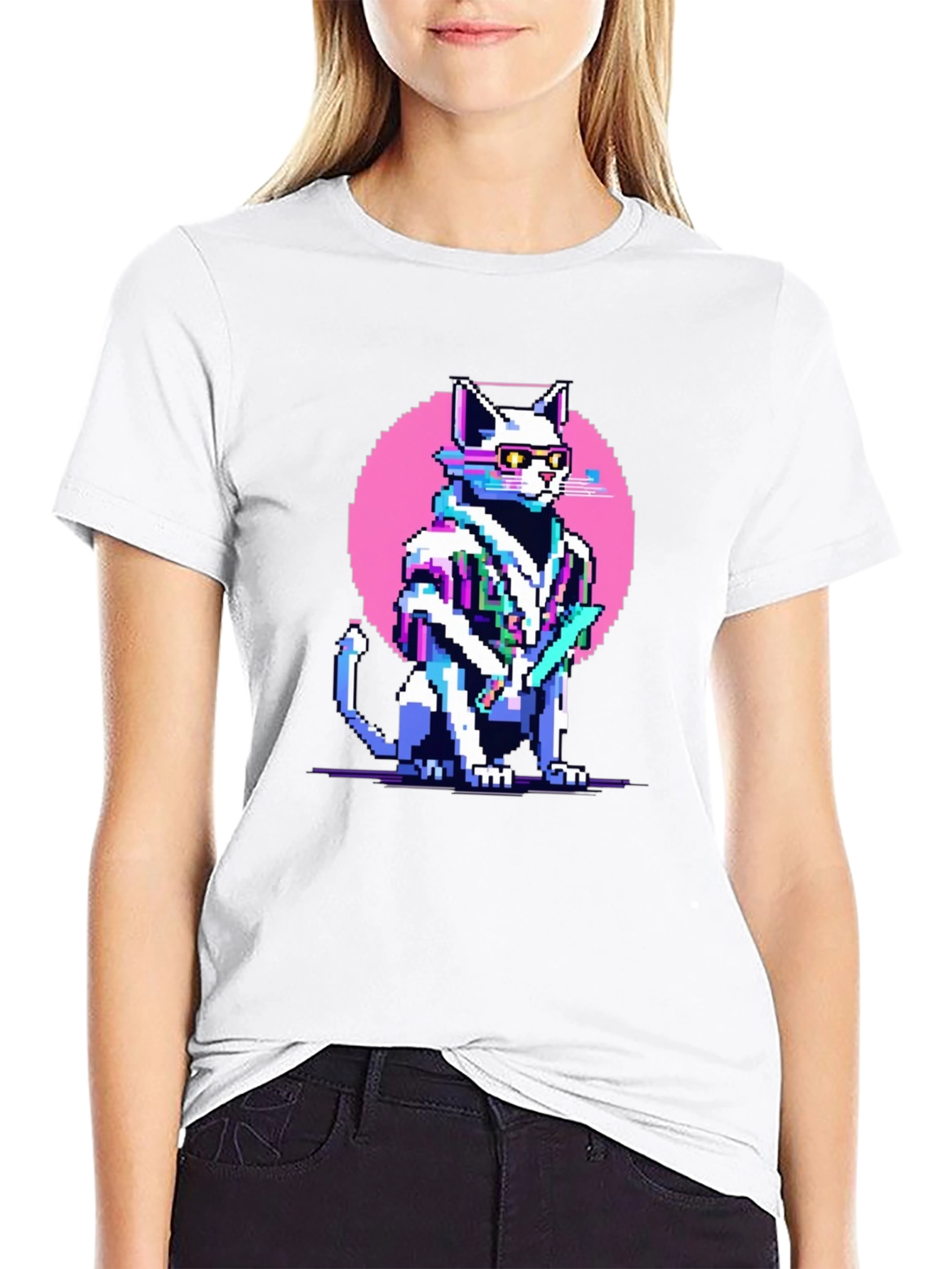 Pixel Cat Retro T-Shirt