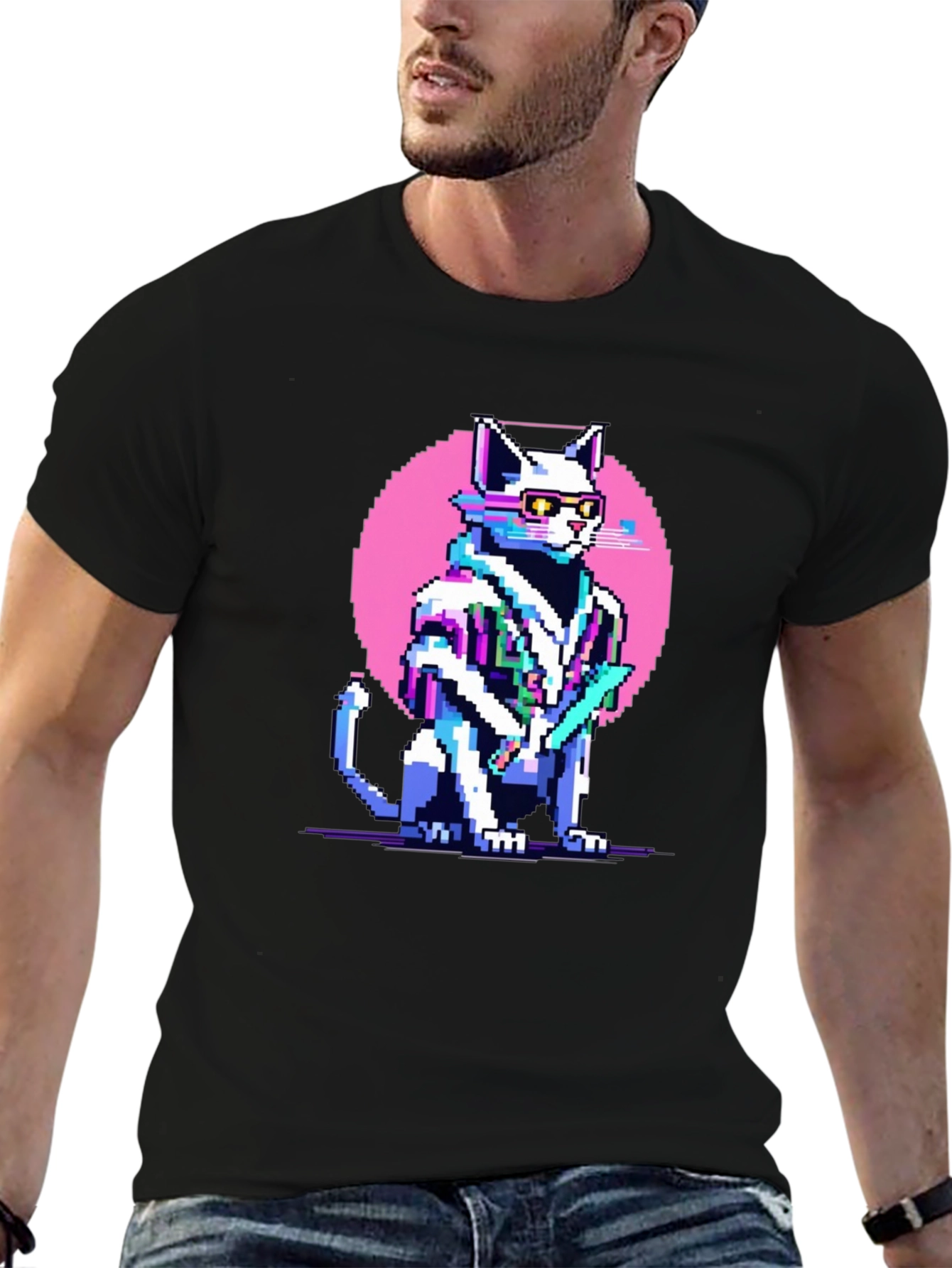 Pixel Cat Retro T-Shirt