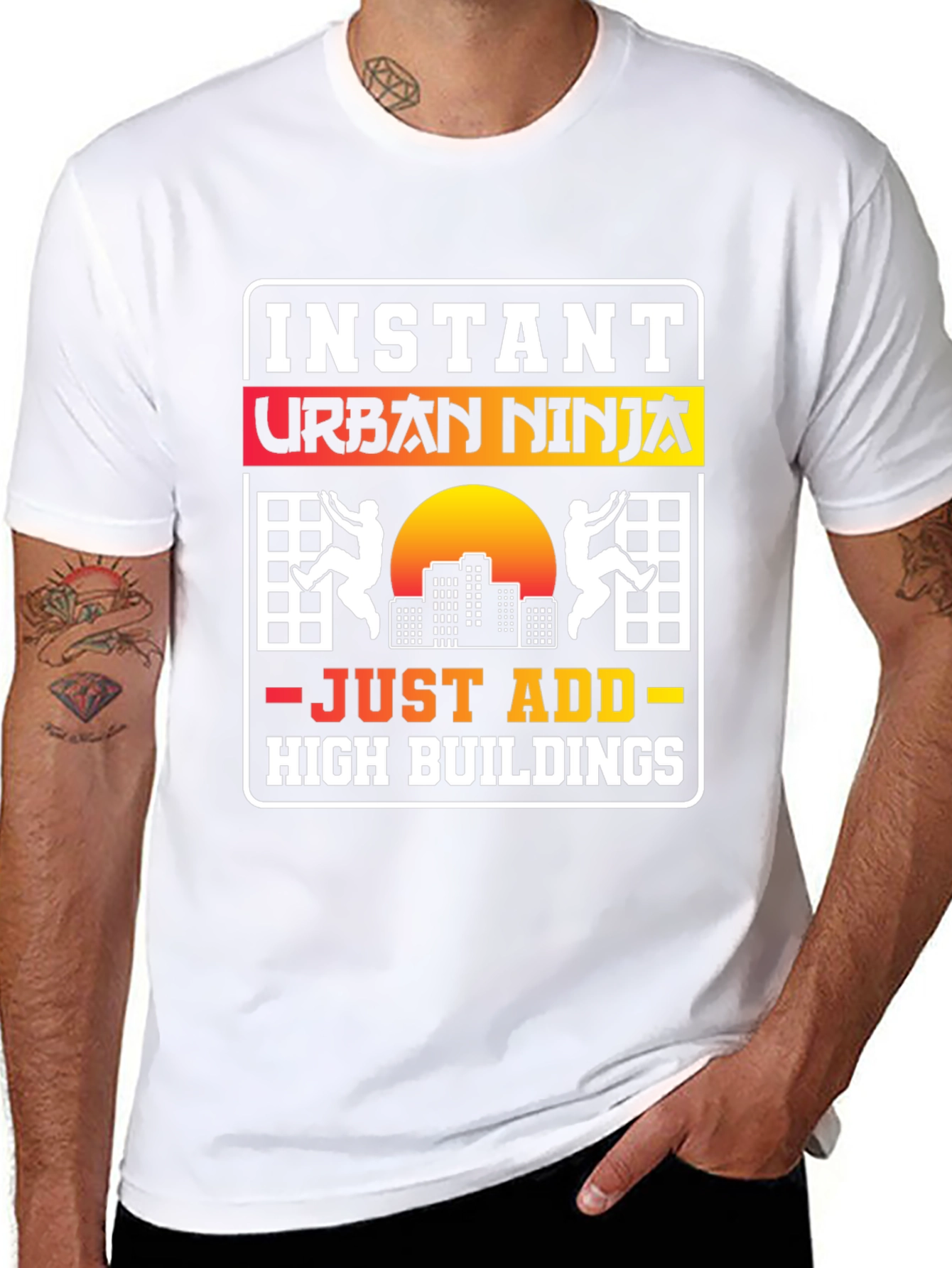 Instant Urban Ninja T-Shirt: Add High Buildings!