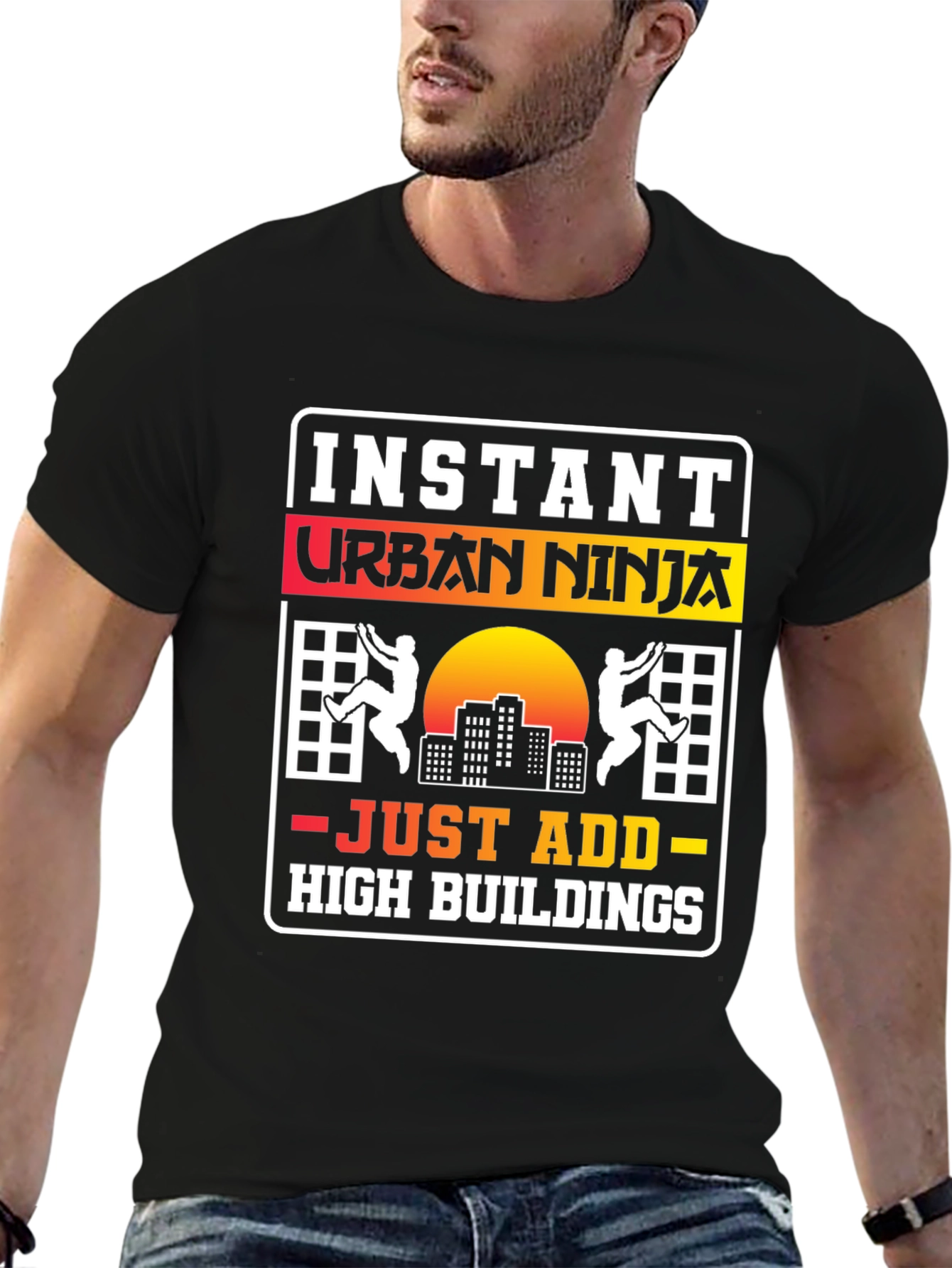 Instant Urban Ninja T-Shirt: Add High Buildings!