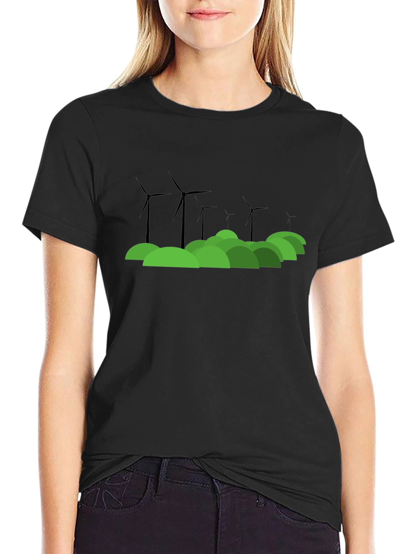 Eco Wind Turbine Graphic T-Shirt