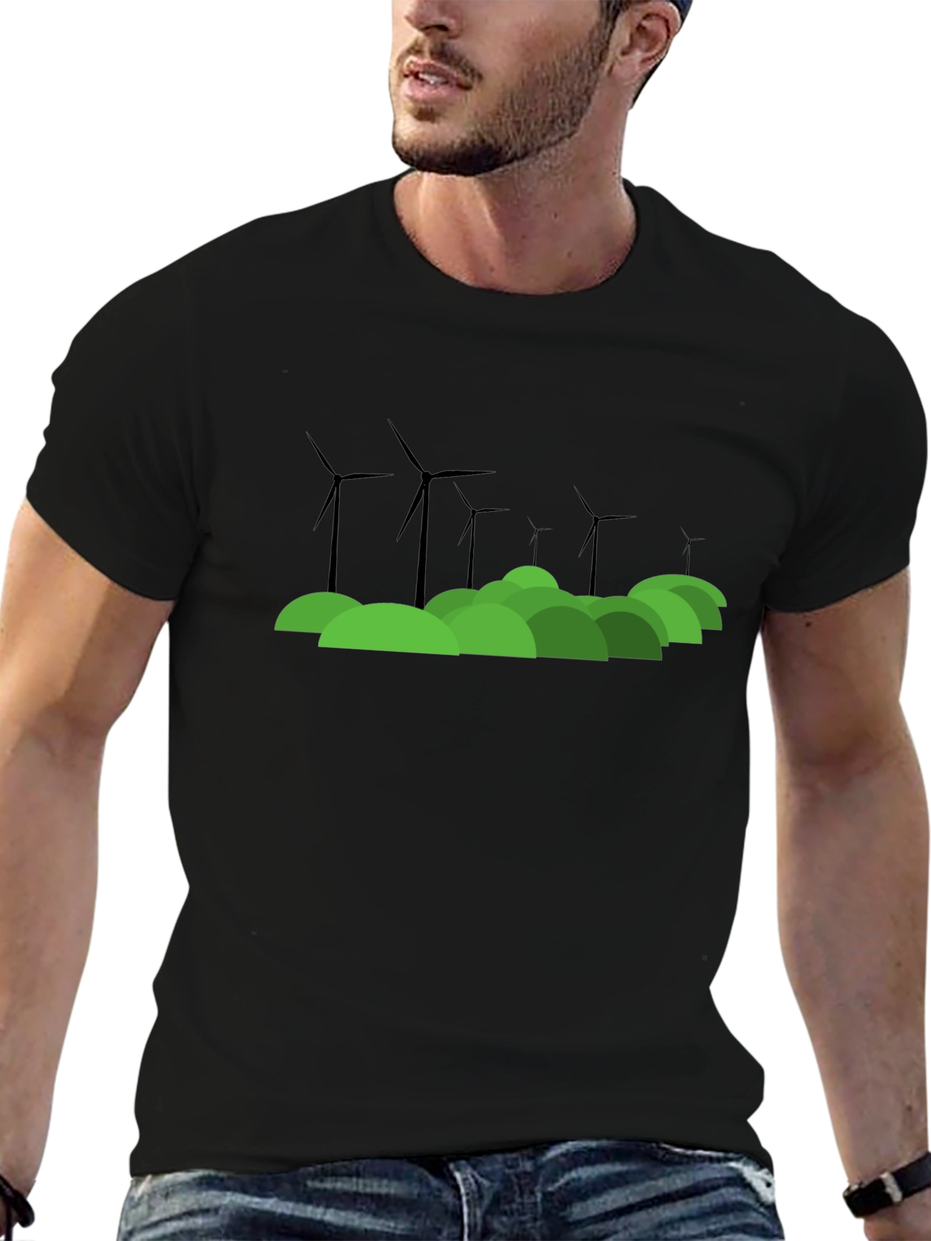 Eco Wind Turbine Graphic T-Shirt