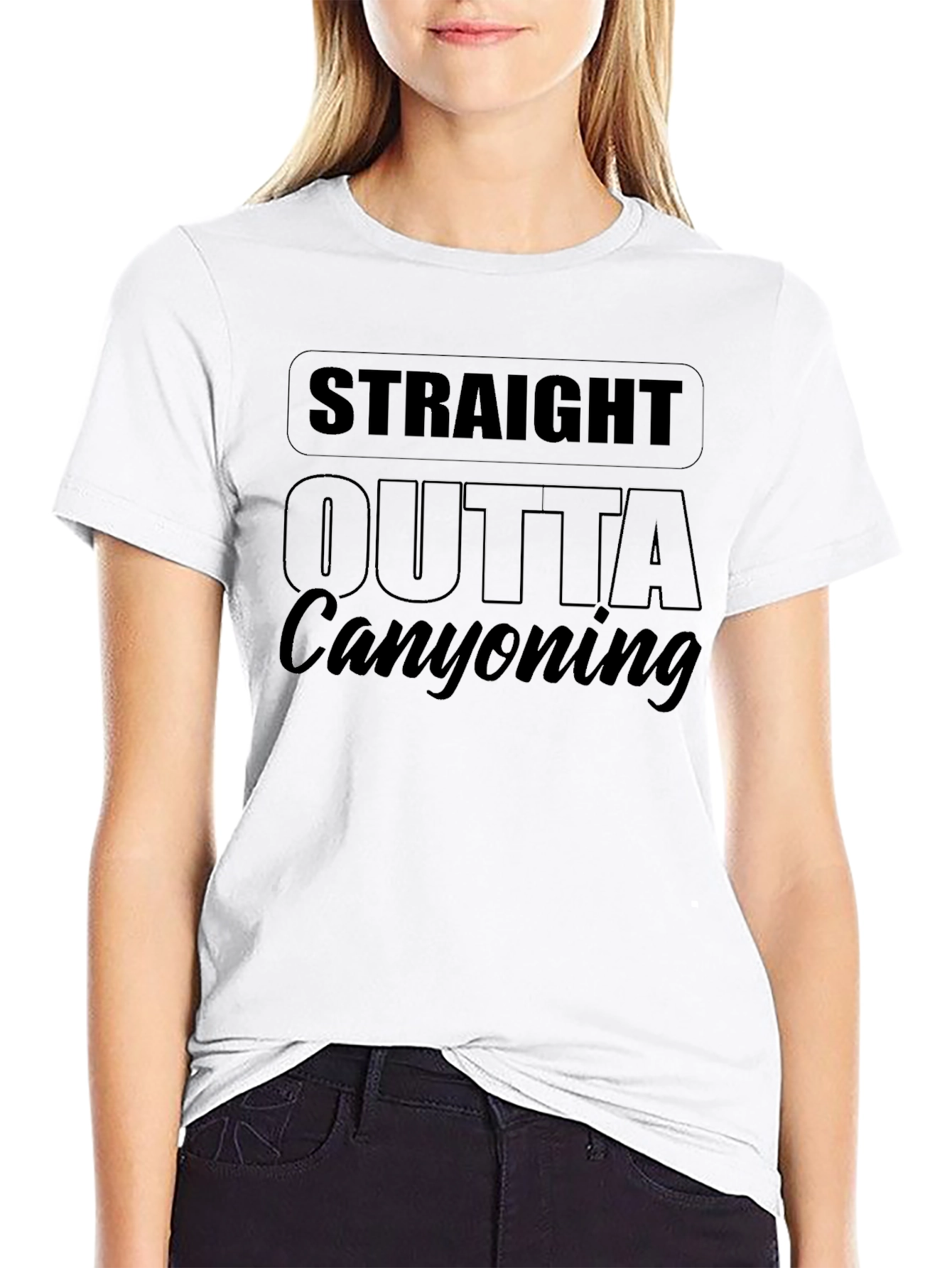 Straight Outta Canyoning Black T-Shirt