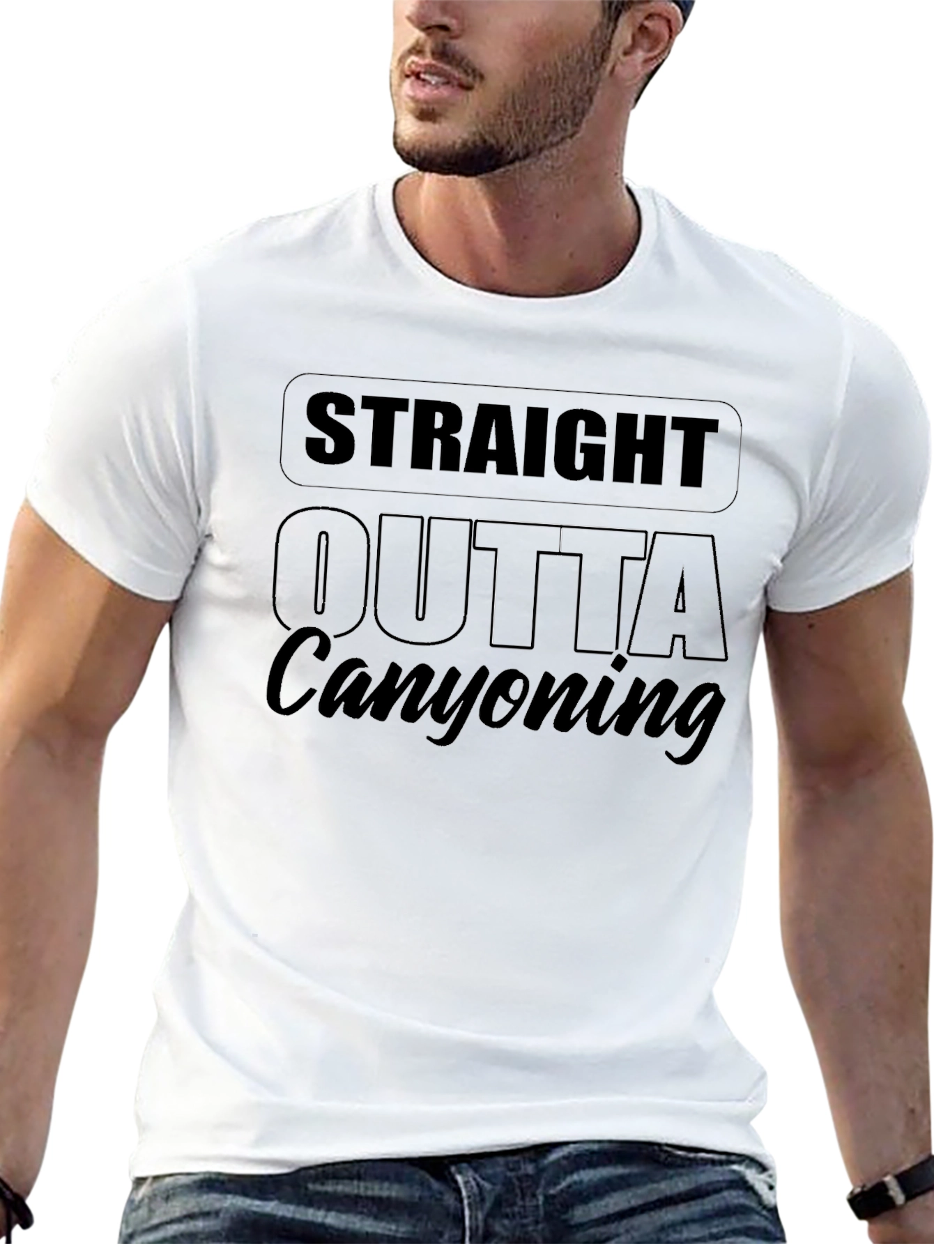 Straight Outta Canyoning Black T-Shirt