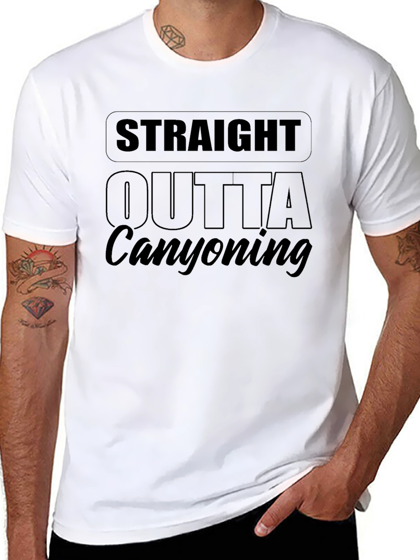 Straight Outta Canyoning Black T-Shirt