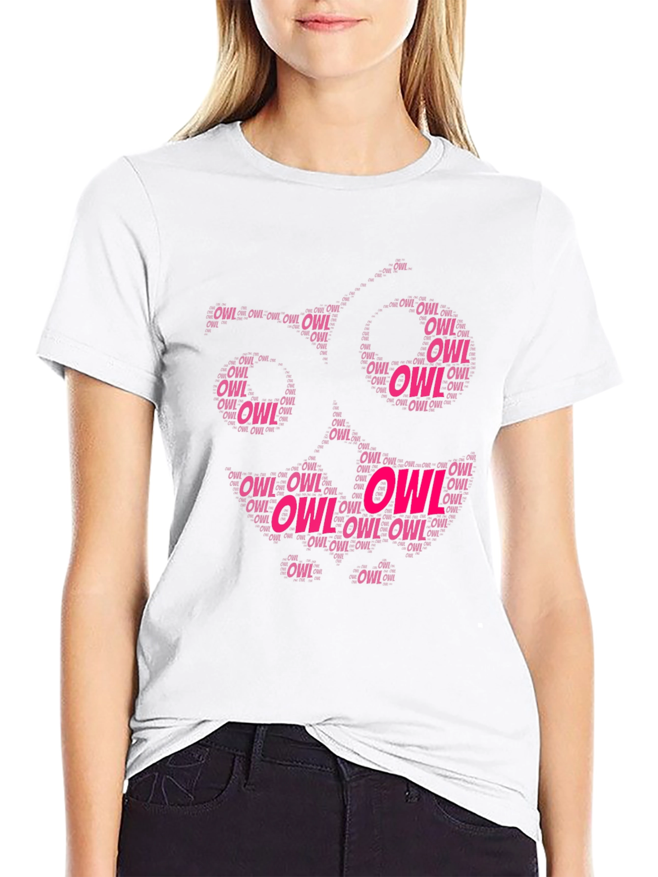 Owl Word Art T-Shirt - Unique Design