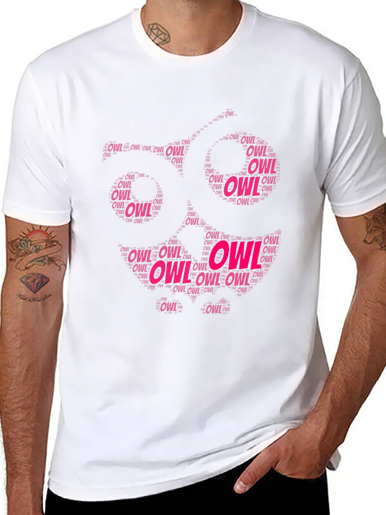 Owl Word Art T-Shirt - Unique Design