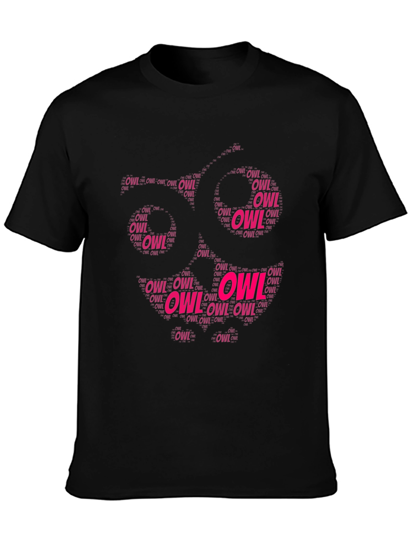 Owl Word Art T-Shirt - Unique Design