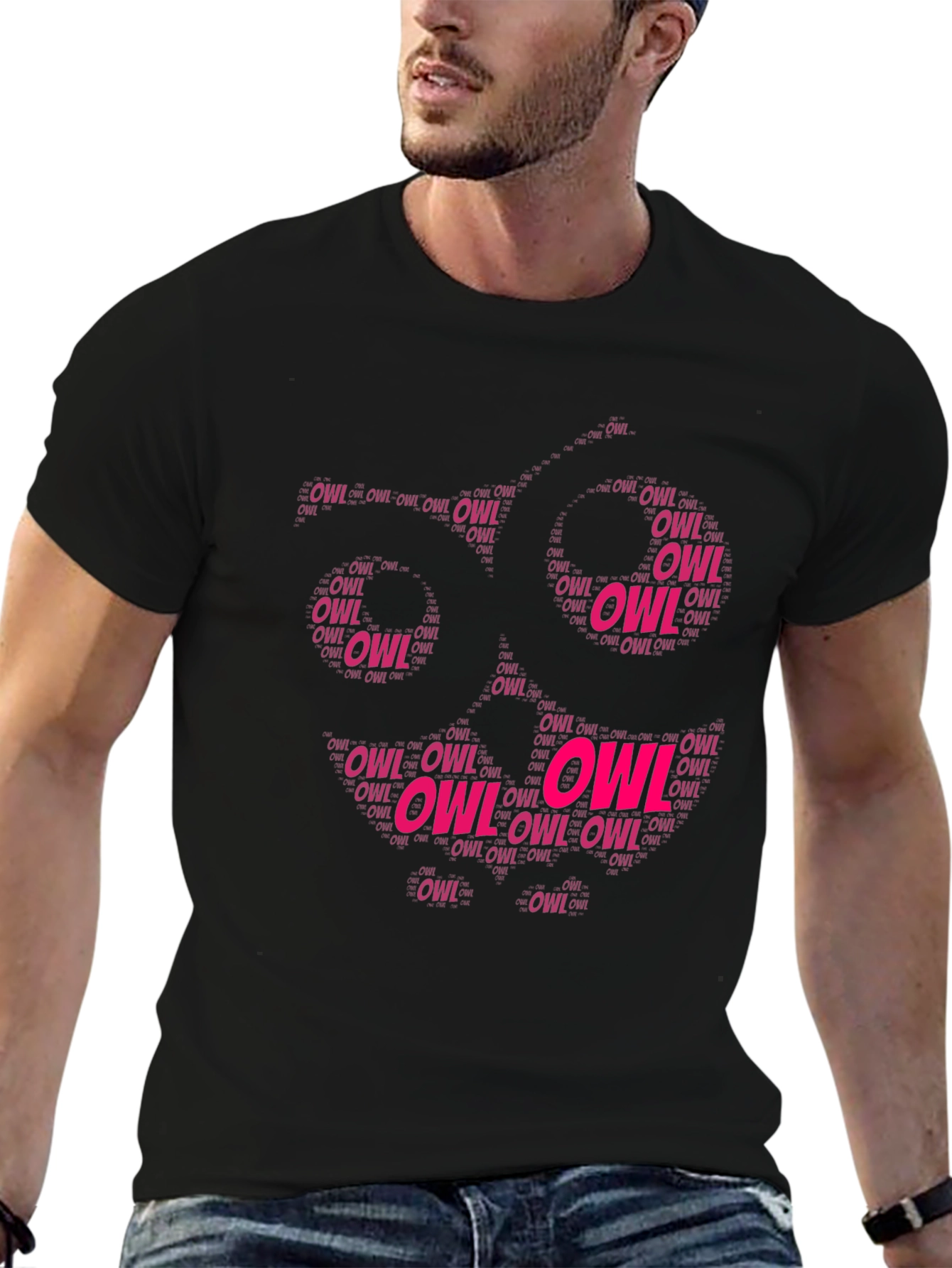 Owl Word Art T-Shirt - Unique Design
