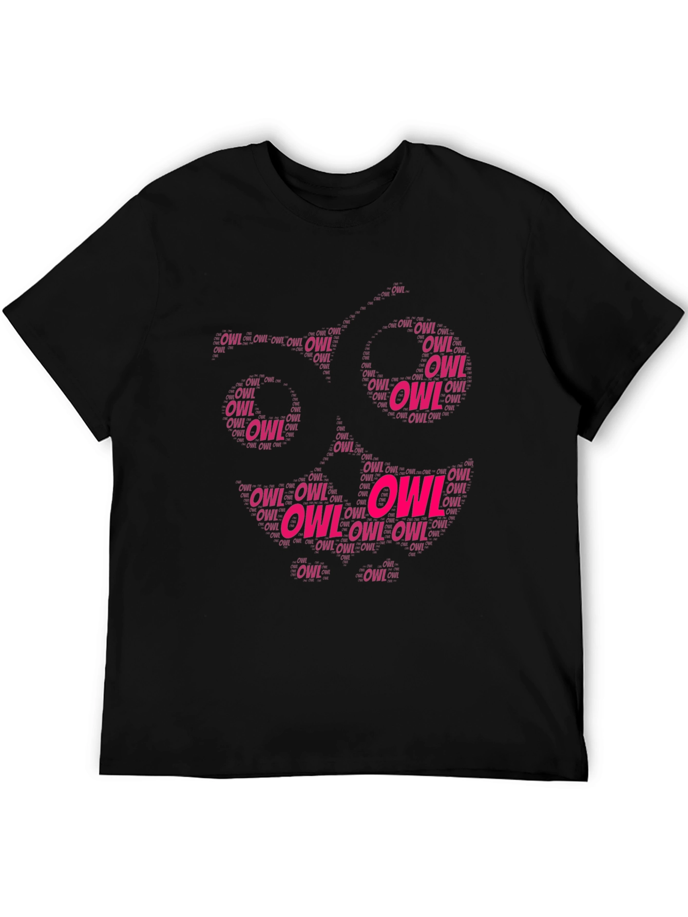 Owl Word Art T-Shirt - Unique Design