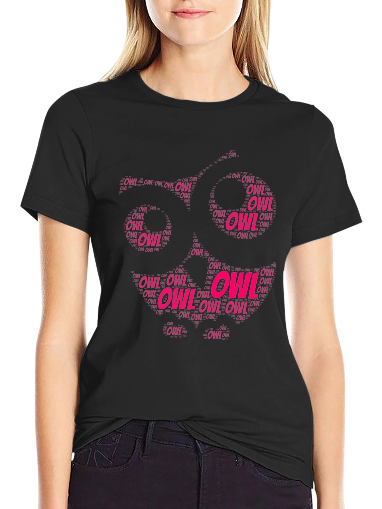 Owl Word Art T-Shirt - Unique Design