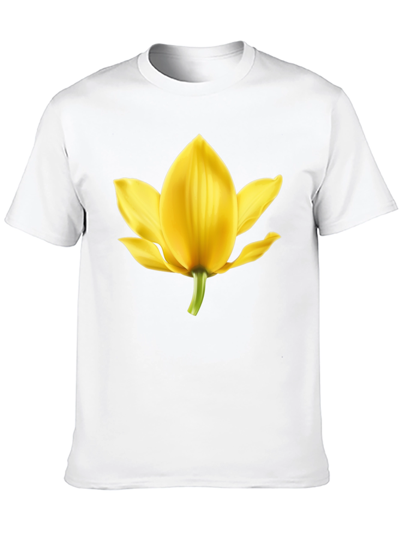 Black T-Shirt with Yellow Flower Graphic
