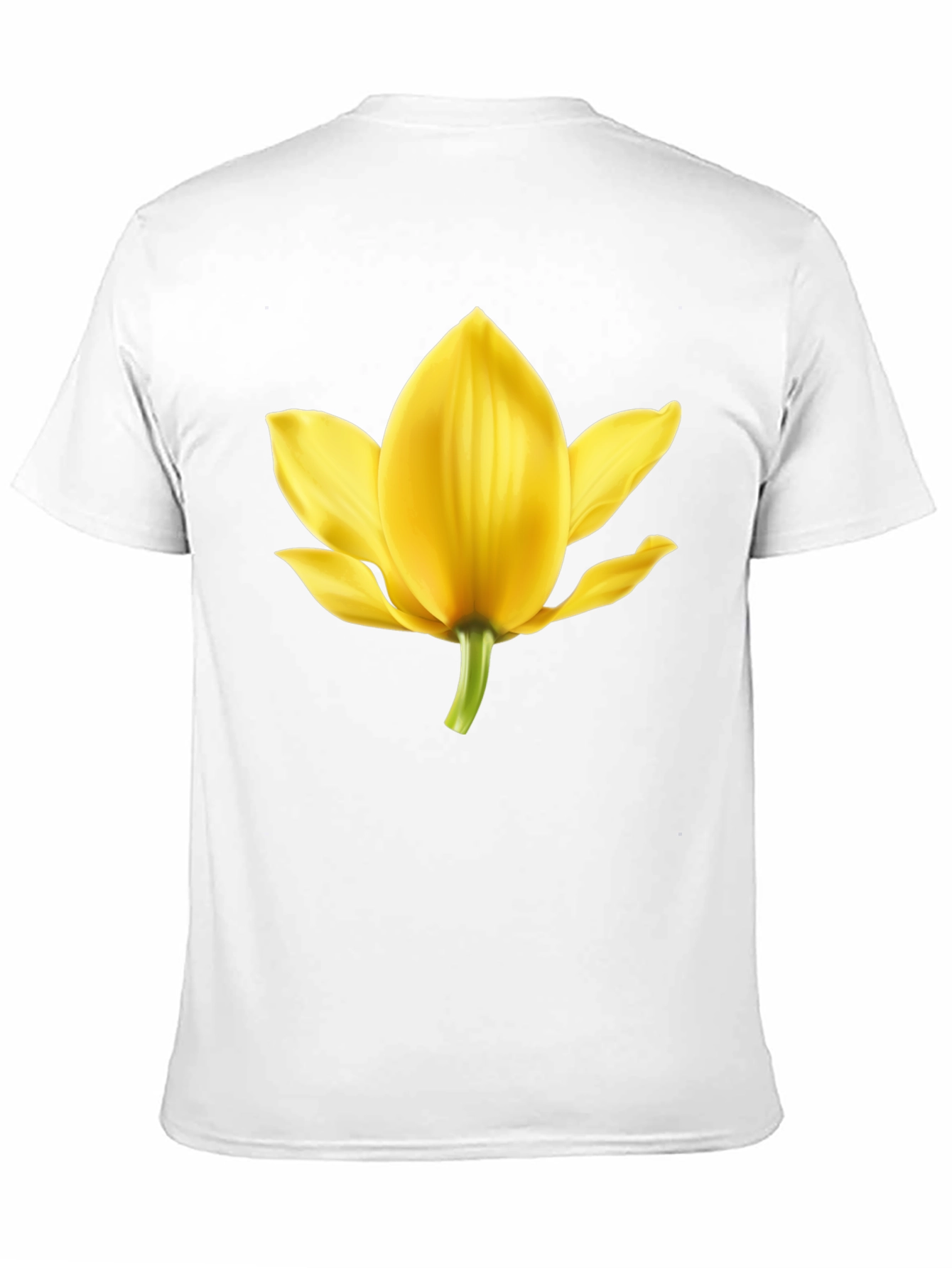 Black T-Shirt with Yellow Flower Graphic
