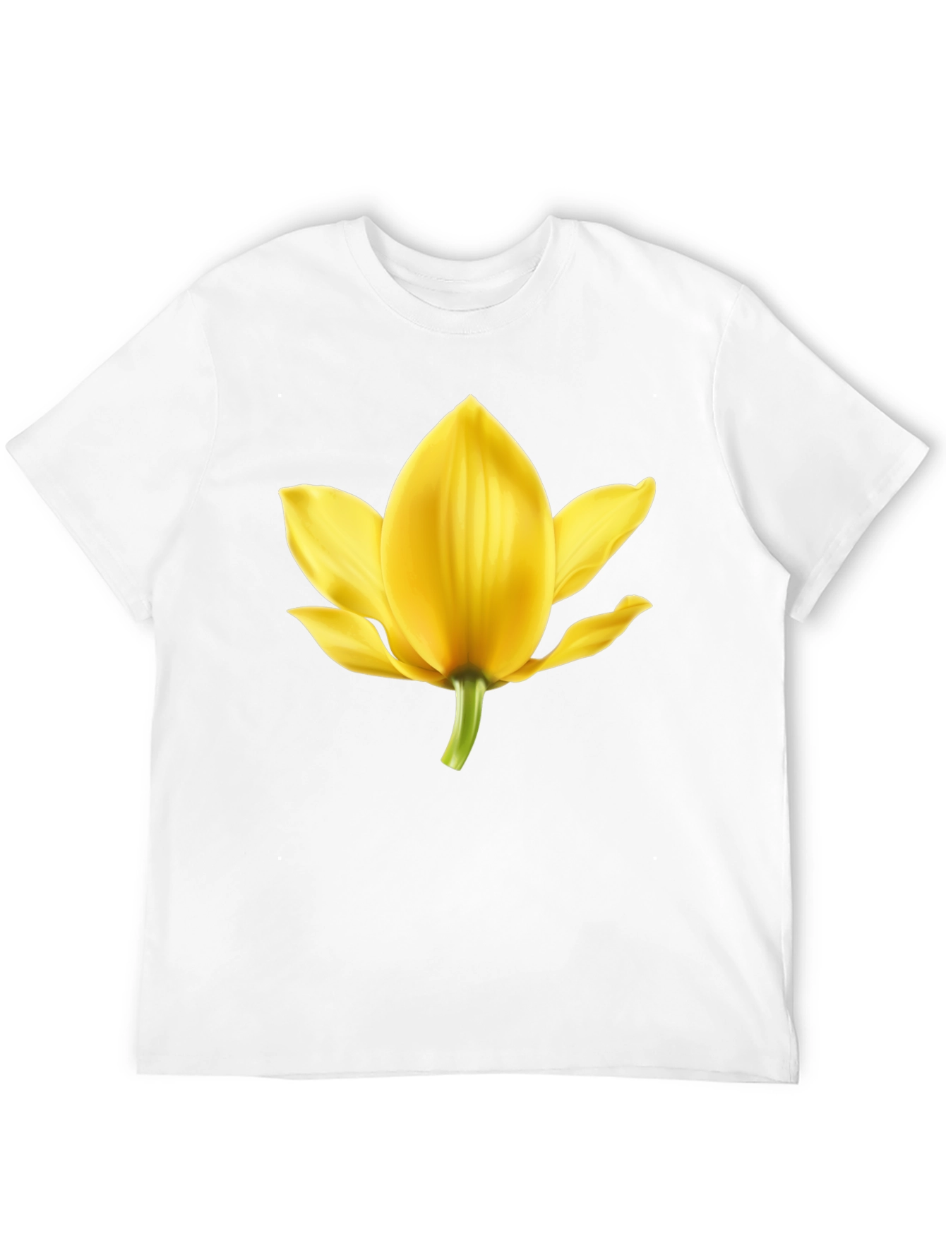 Black T-Shirt with Yellow Flower Graphic