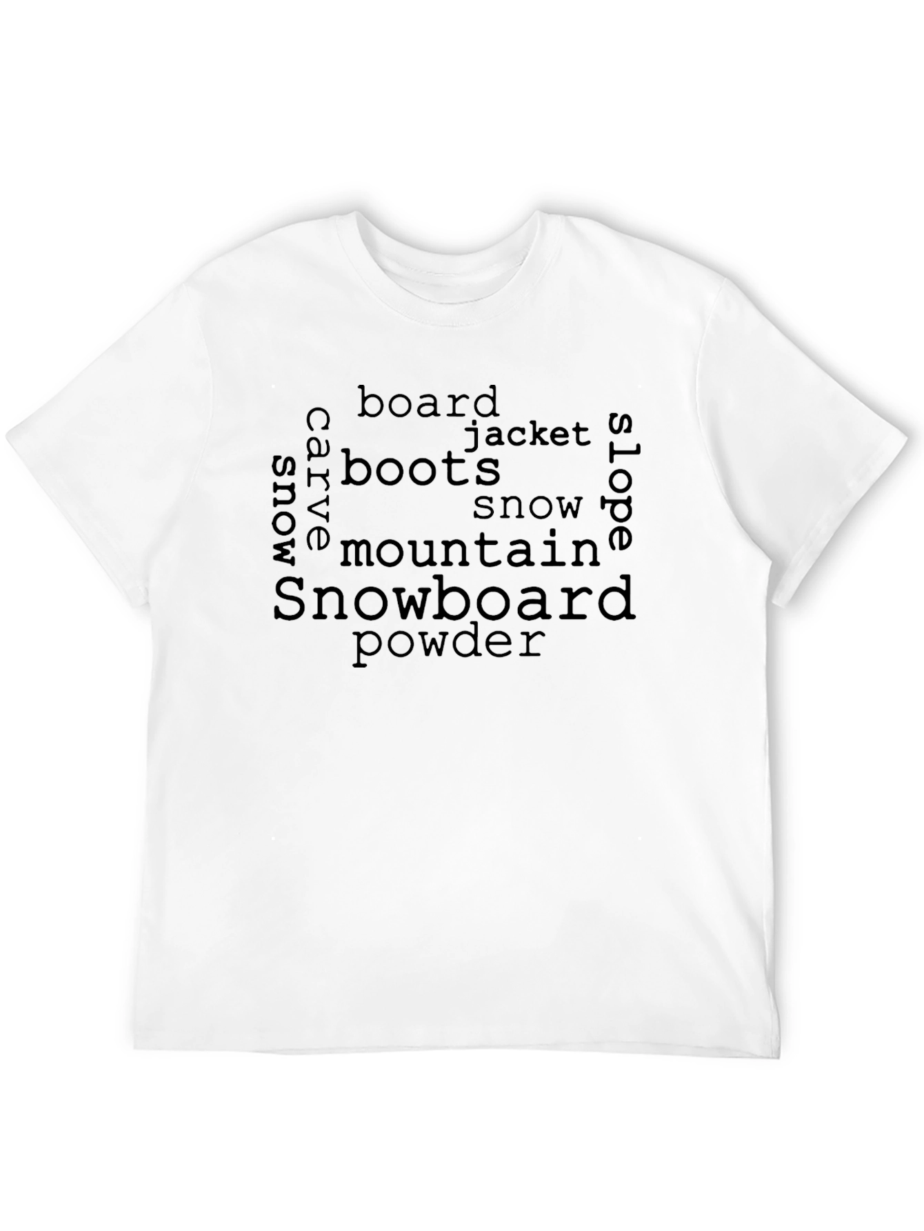 Snowboard Word Art Graphic T-Shirt