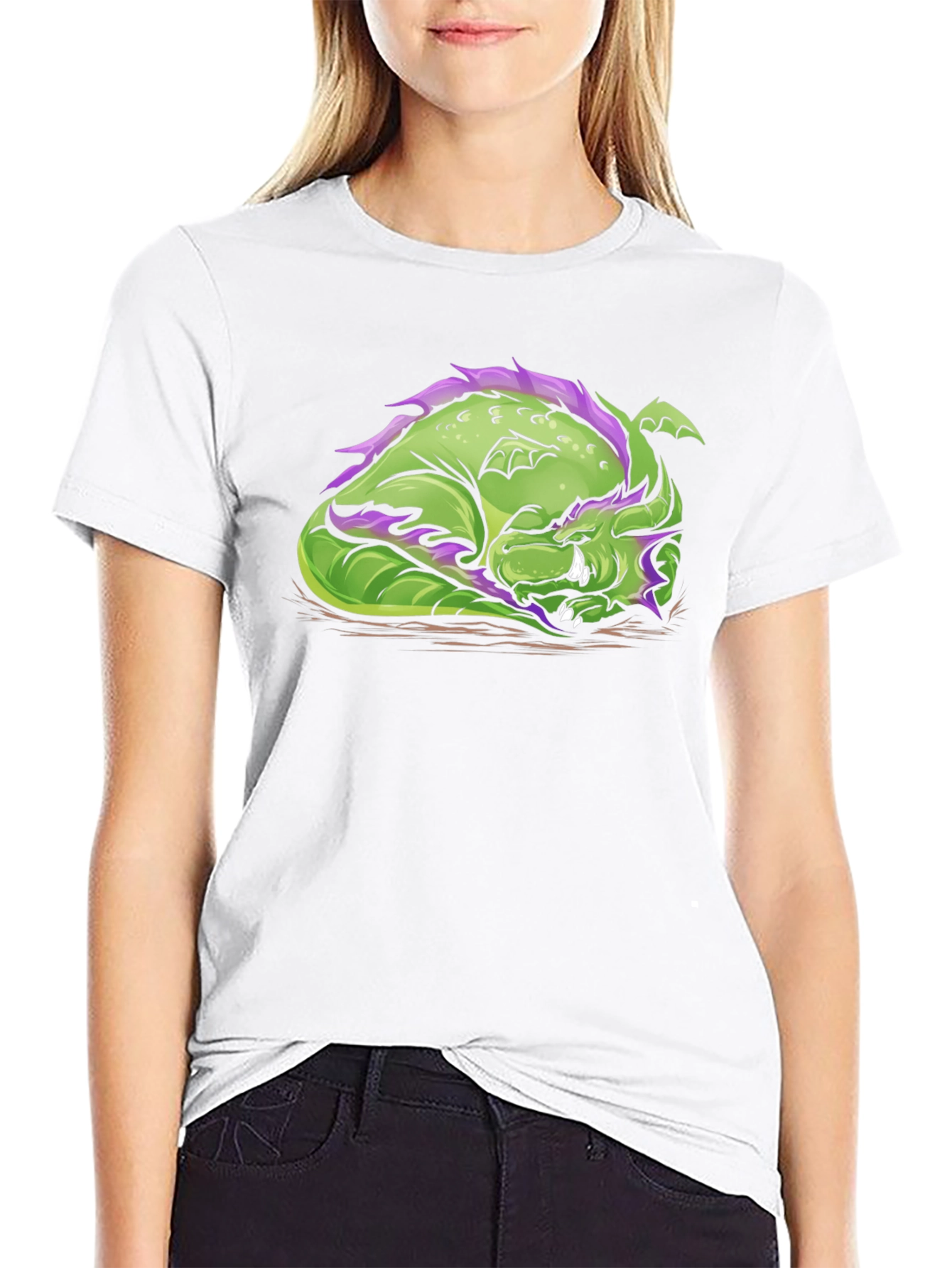 Sleeping Dragon Graphic Tee - Black
