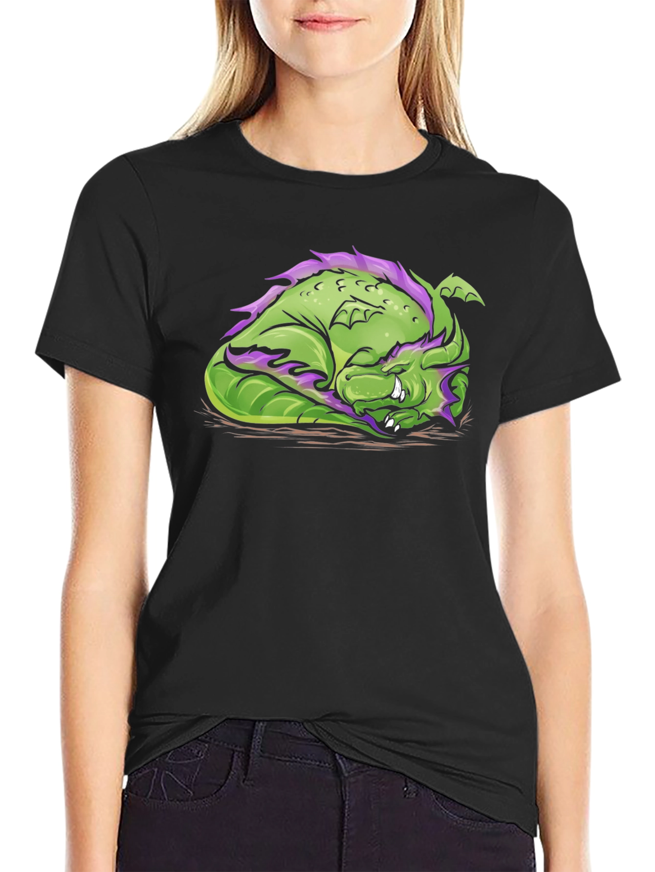 Sleeping Dragon Graphic Tee - Black