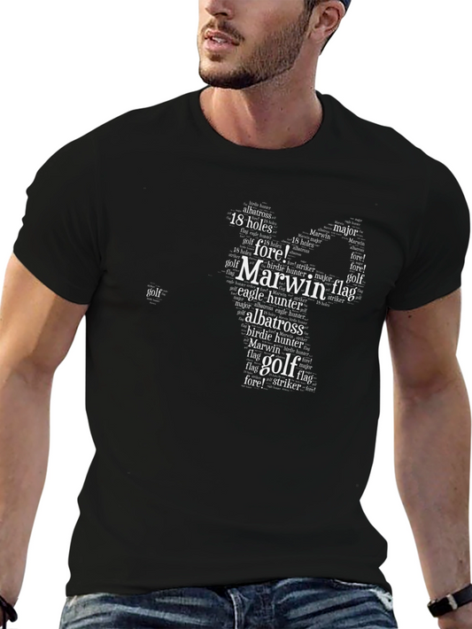 Golf Word Art T-Shirt - Marvin - Golfer Gift