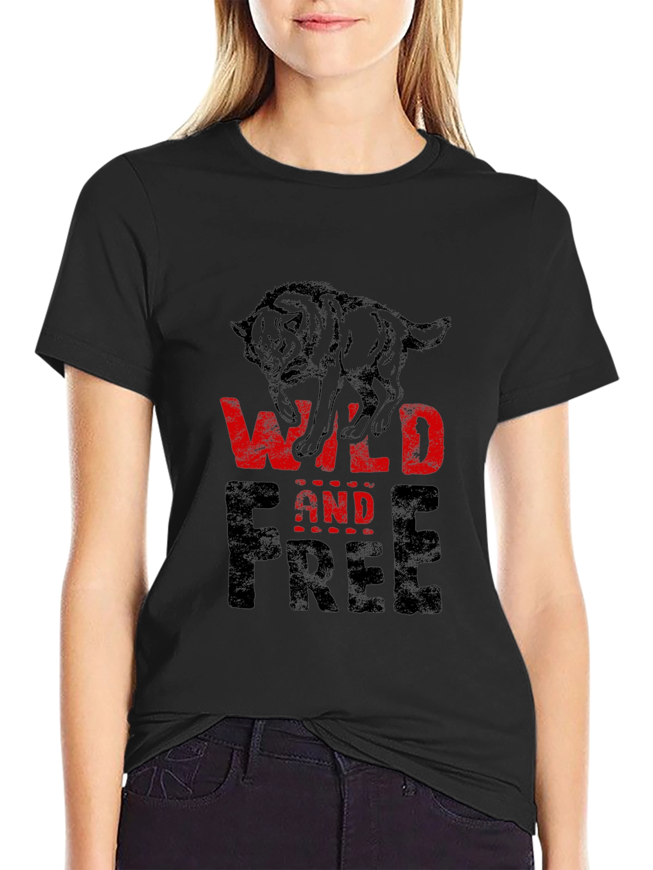 Wild and Free Wolf Graphic T-Shirt