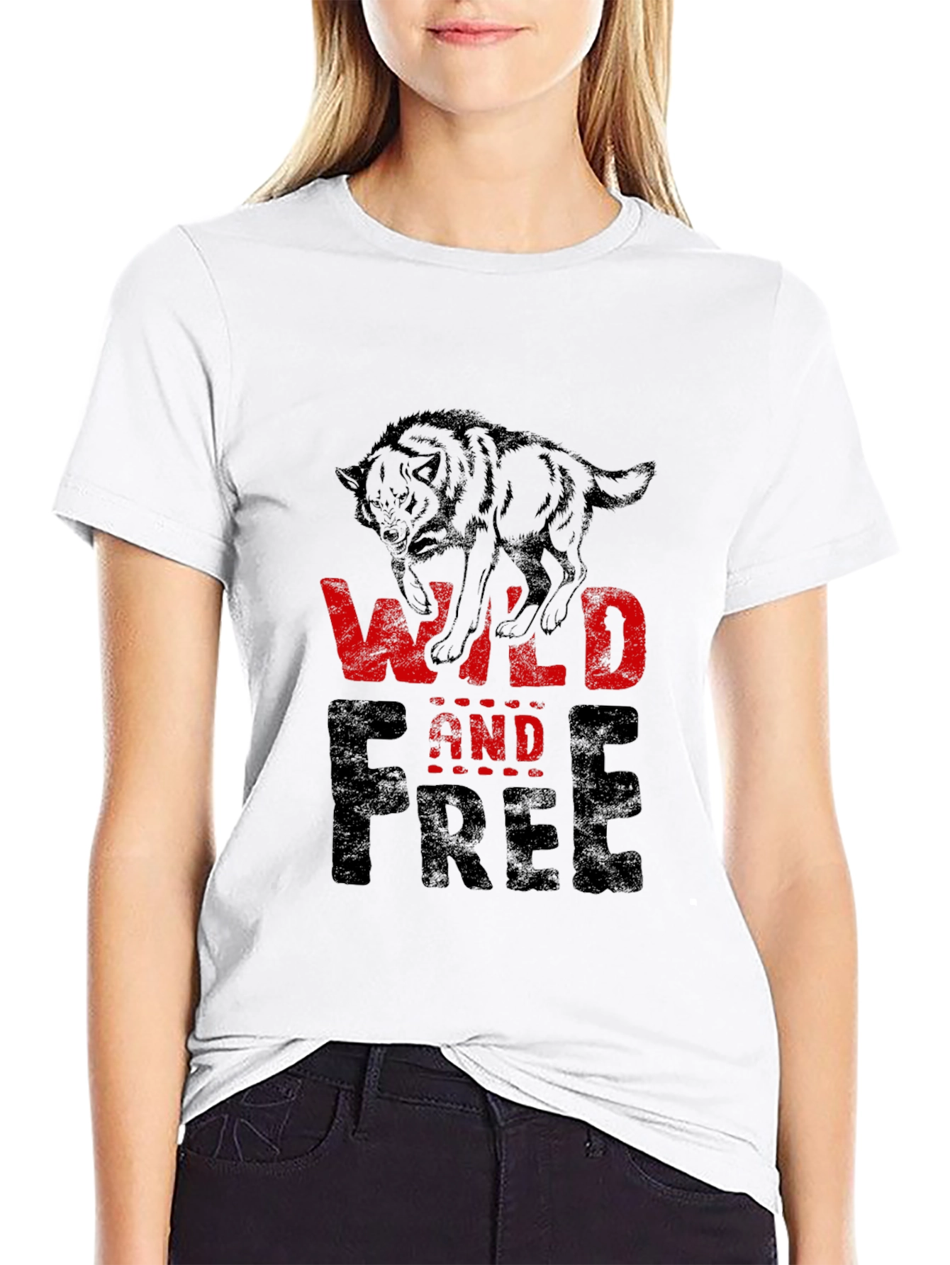 Wild and Free Wolf Graphic T-Shirt