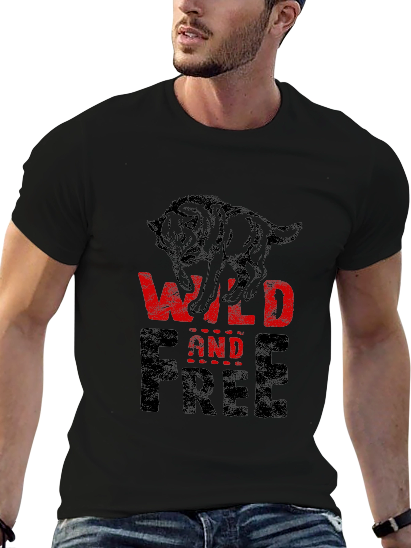 Wild and Free Wolf Graphic T-Shirt