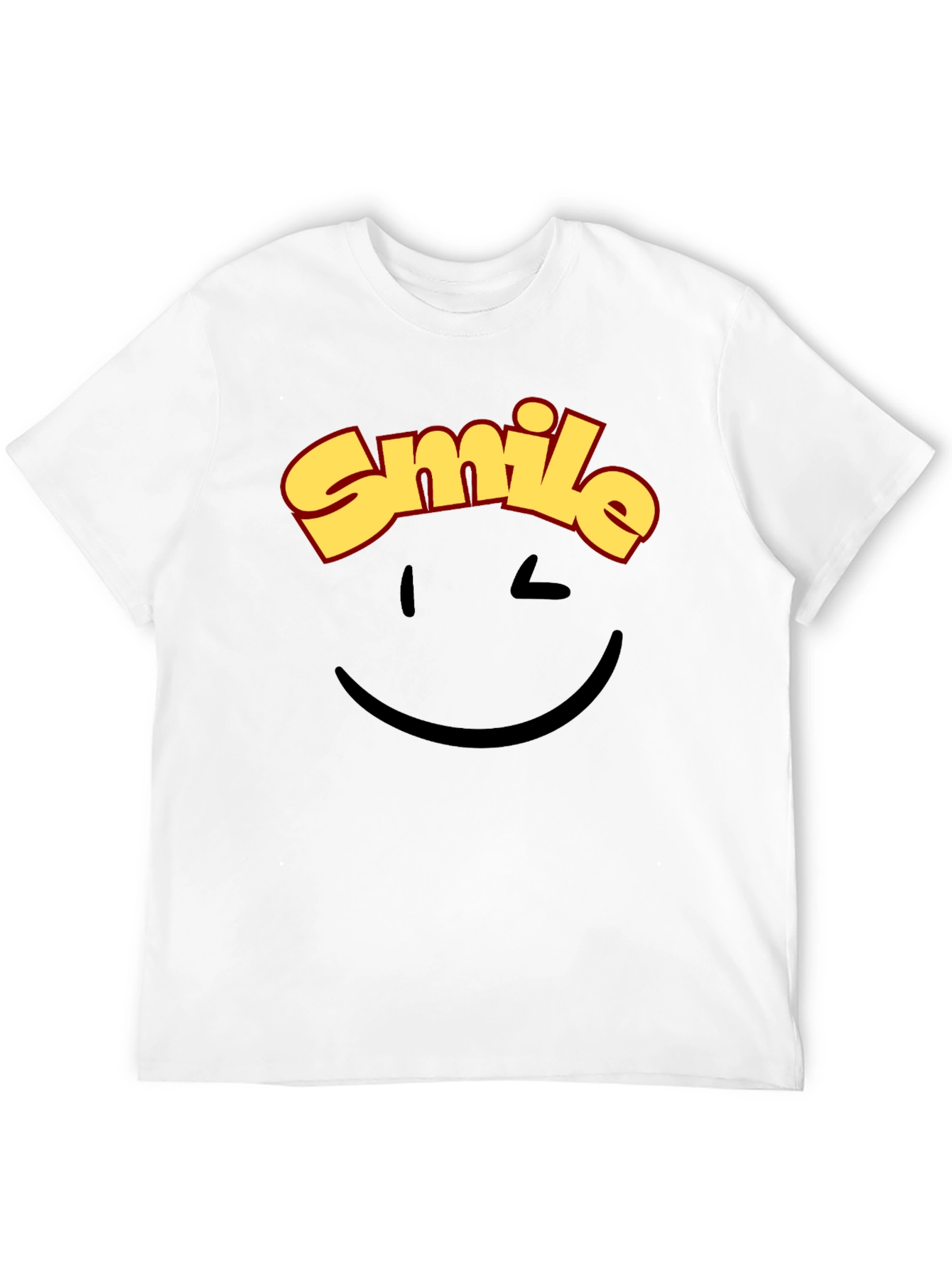 Smile Graphic Black T-Shirt - Wink Emoji Tee