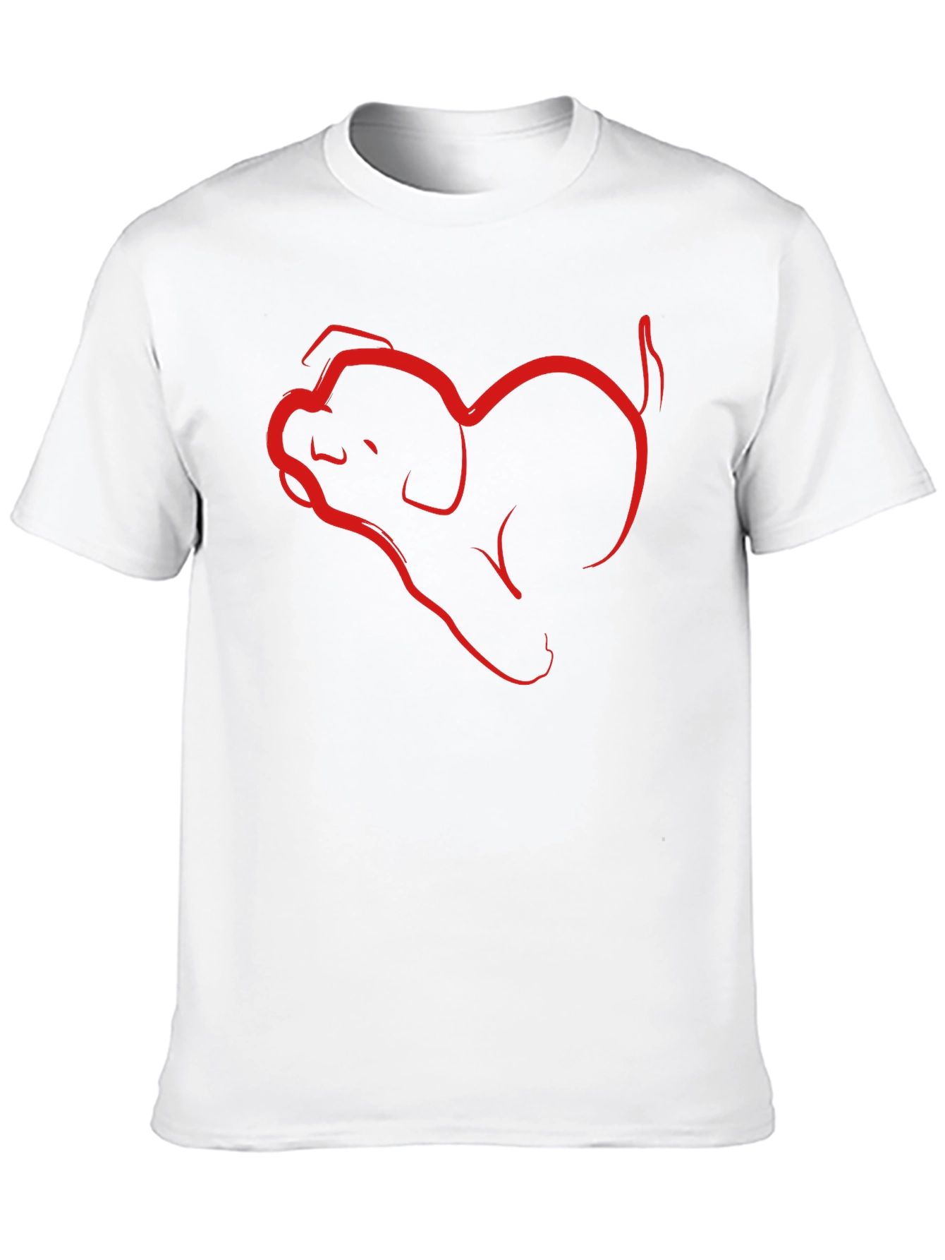 Dog Heart Line Art Graphic T-Shirt
