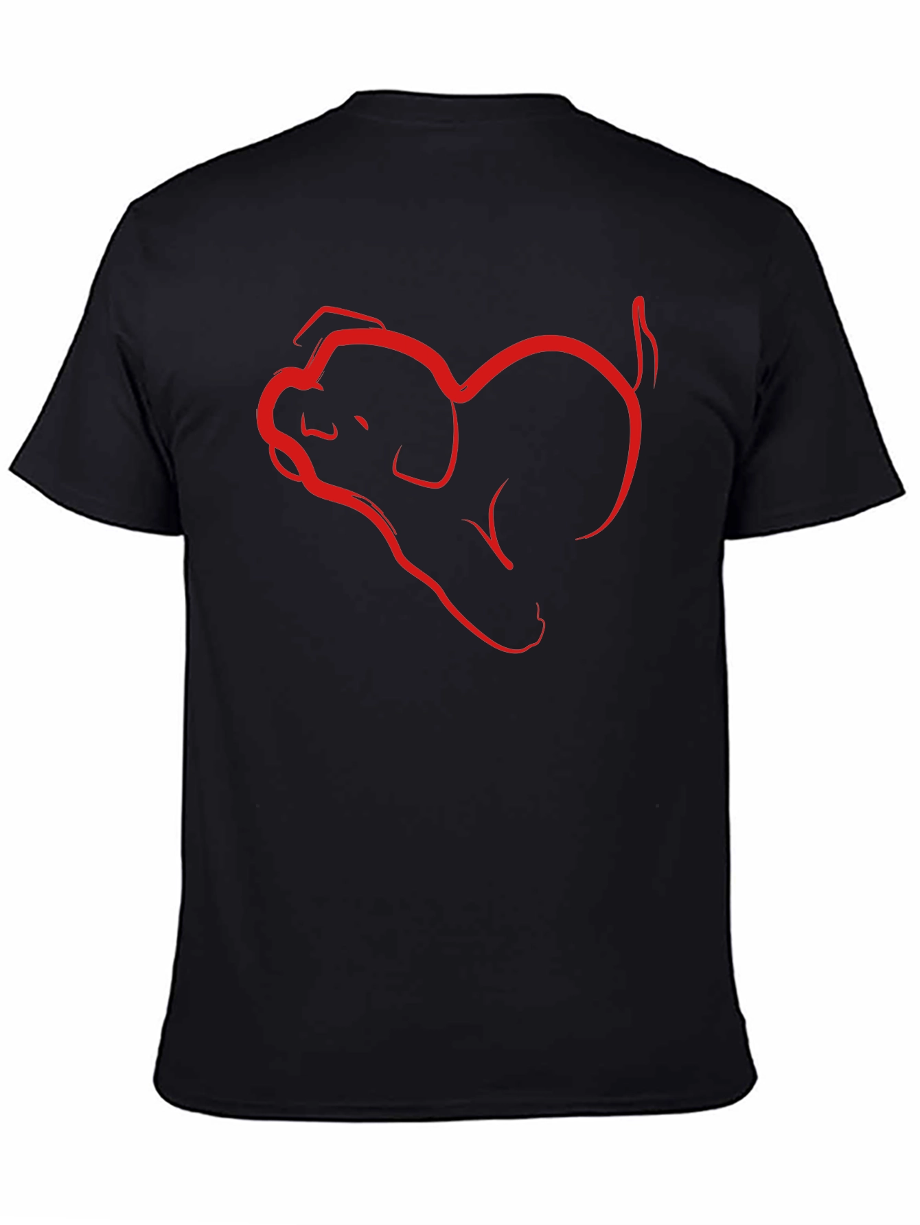 Dog Heart Line Art Graphic T-Shirt