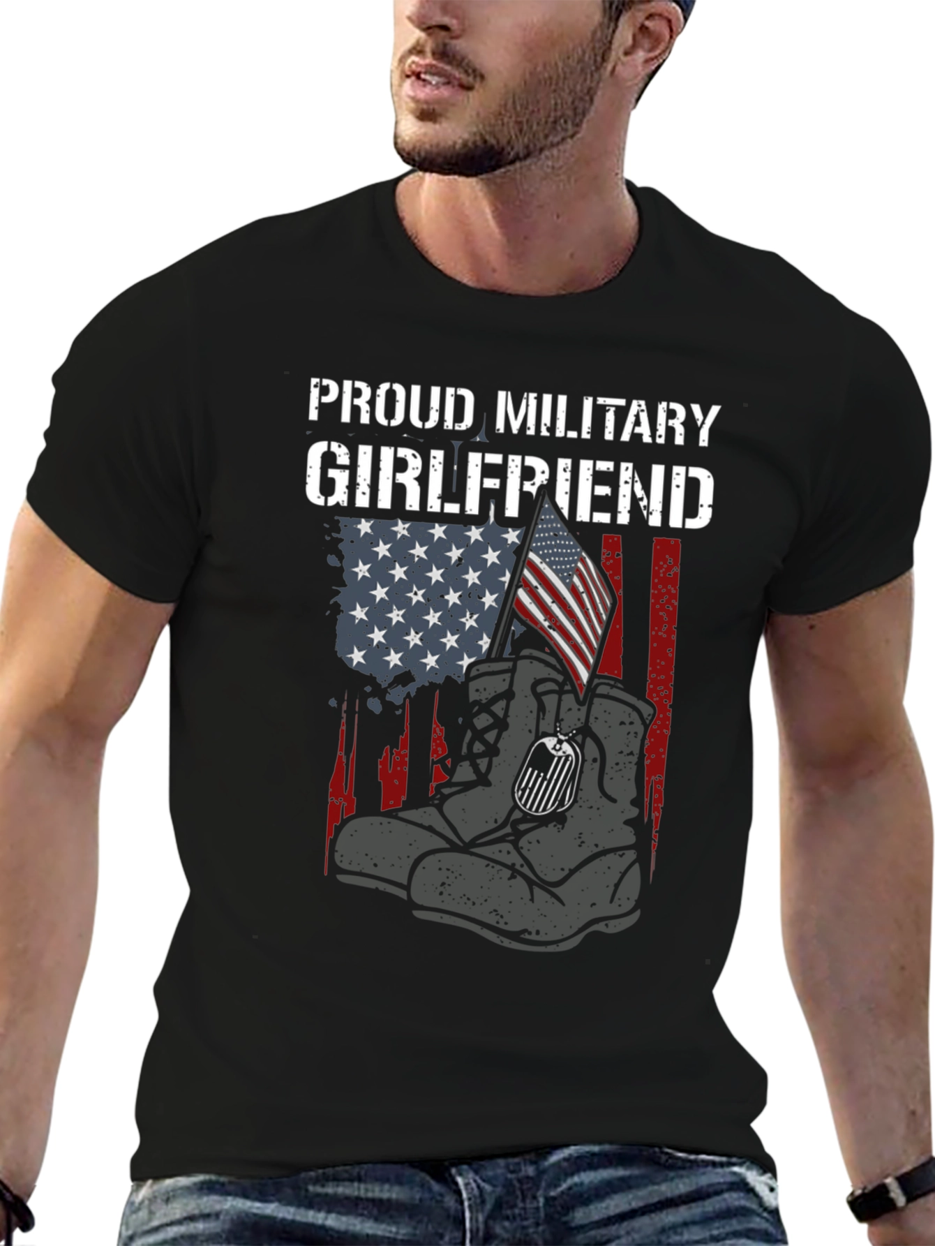 Proud Military Girlfriend Graphic Tee
