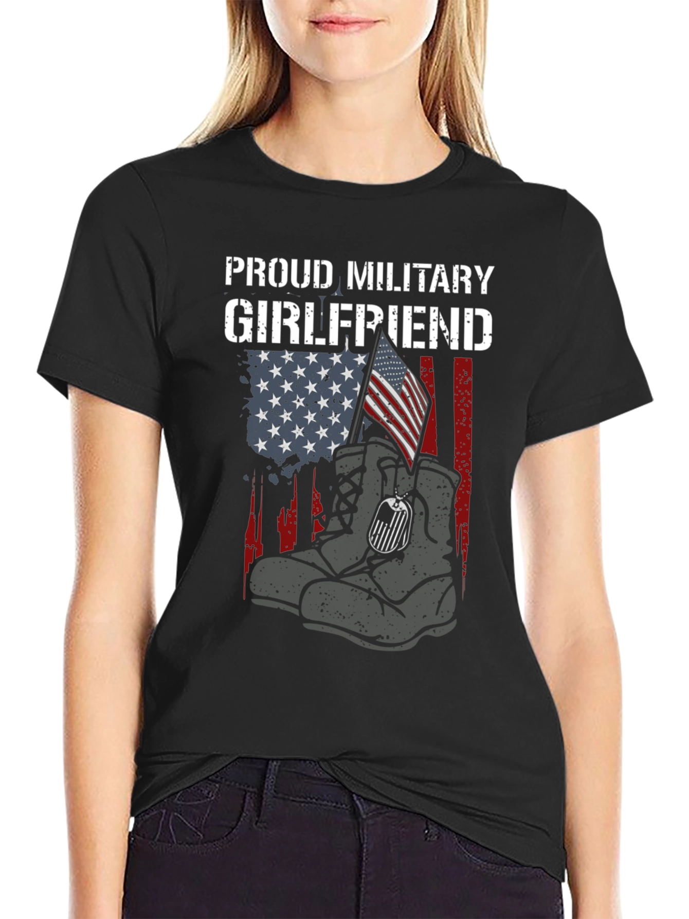 Proud Military Girlfriend Graphic Tee