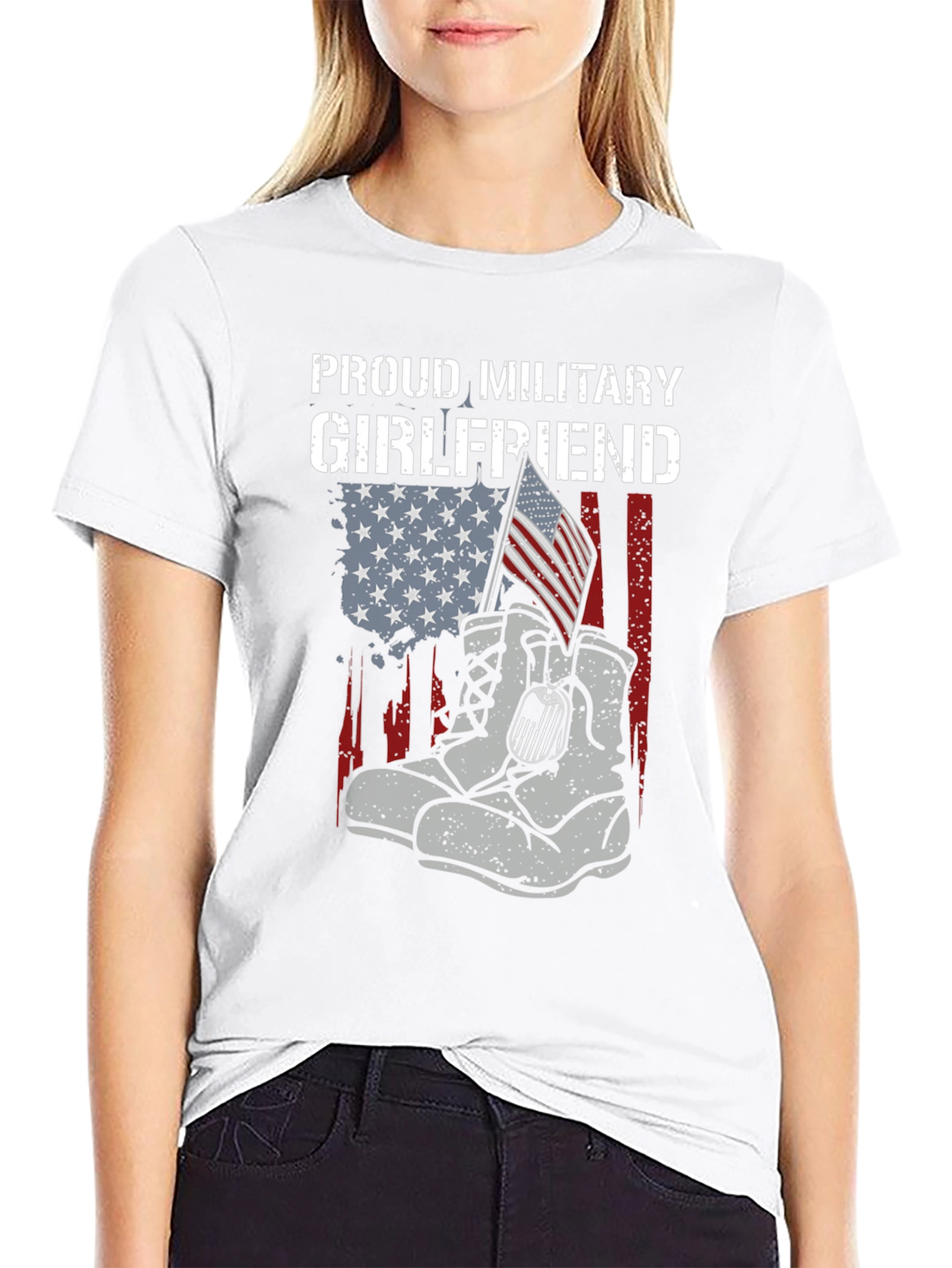 Proud Military Girlfriend Graphic Tee