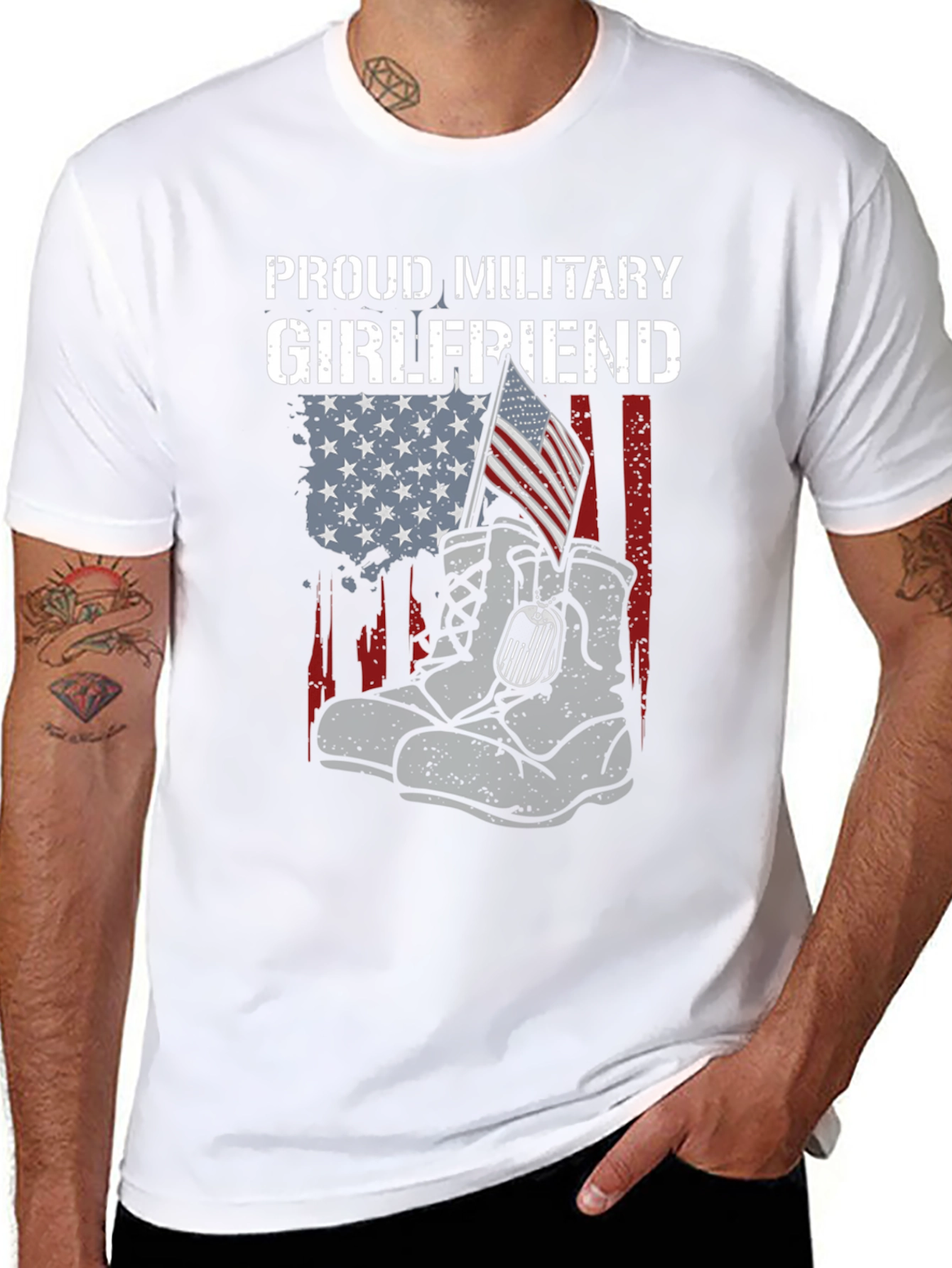 Proud Military Girlfriend Graphic Tee