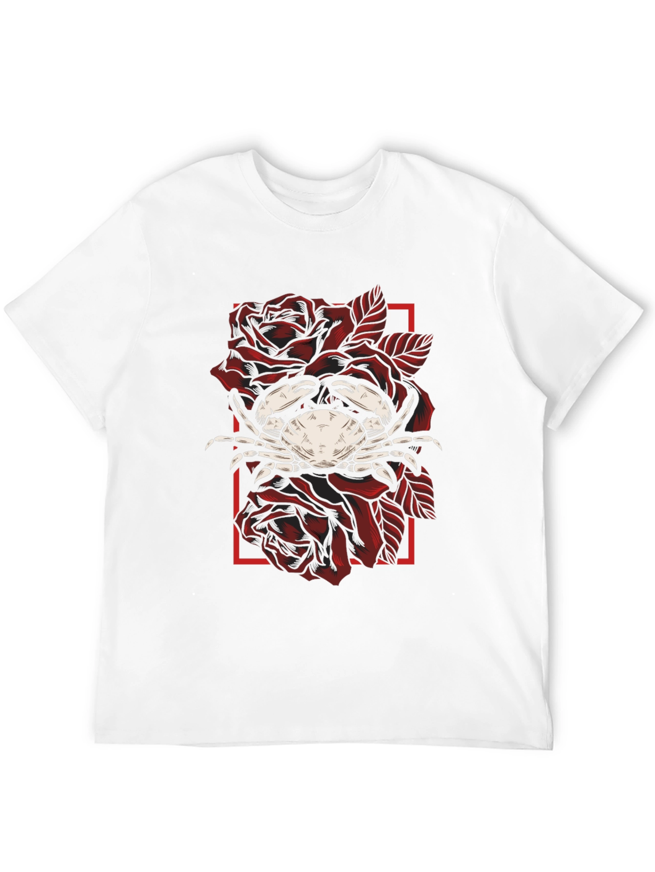 Crab & Roses Graphic Tee - Mens Black T-Shirt