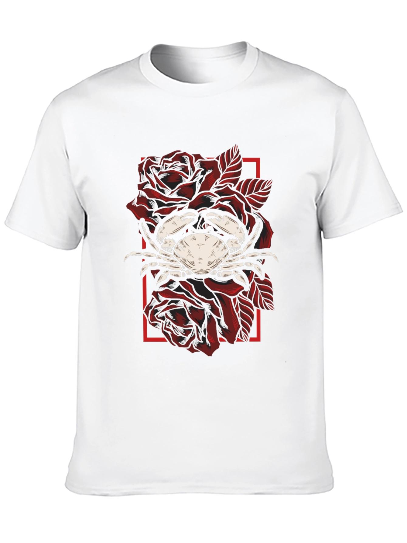 Crab & Roses Graphic Tee - Mens Black T-Shirt
