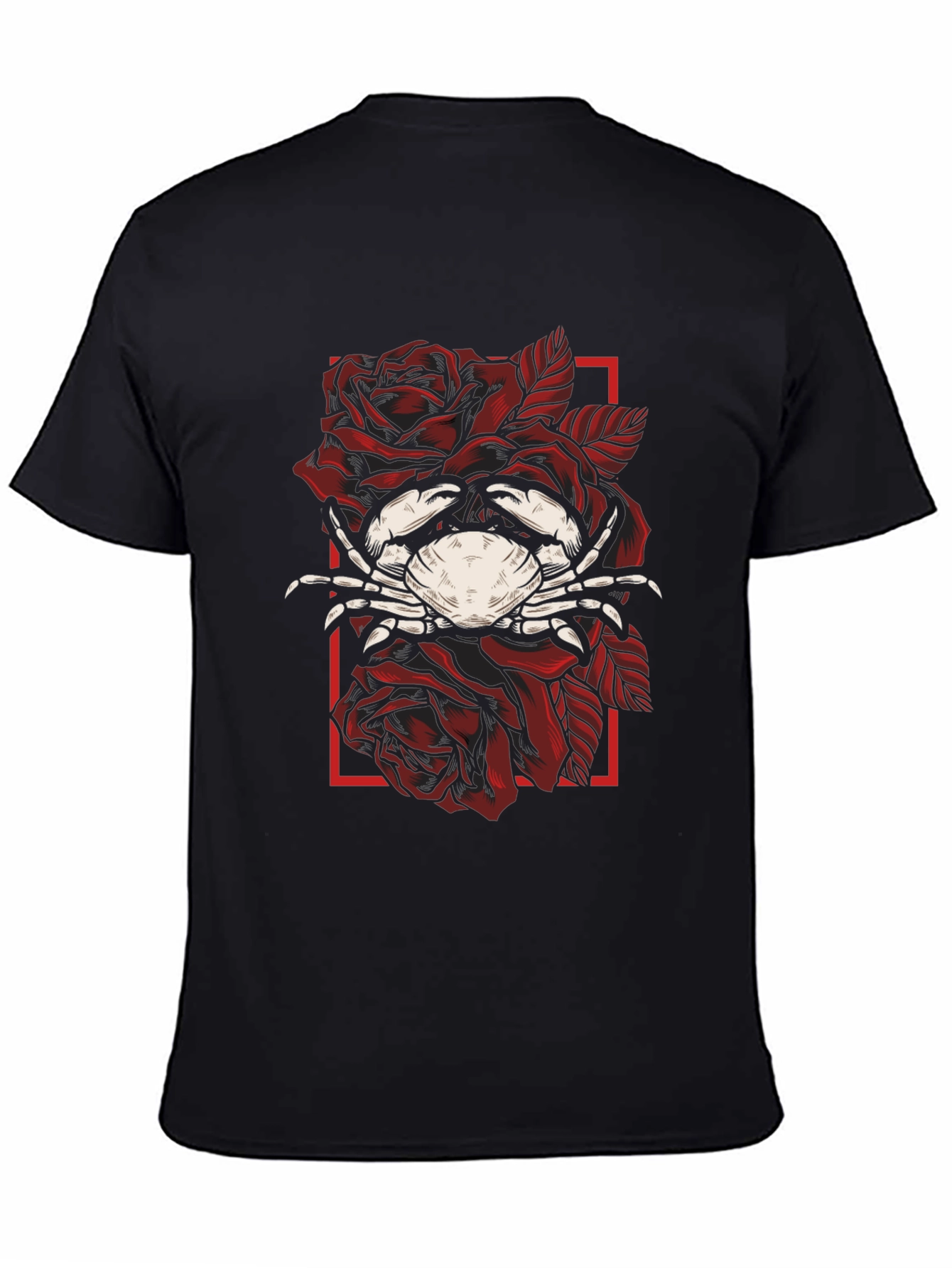 Crab & Roses Graphic Tee - Mens Black T-Shirt