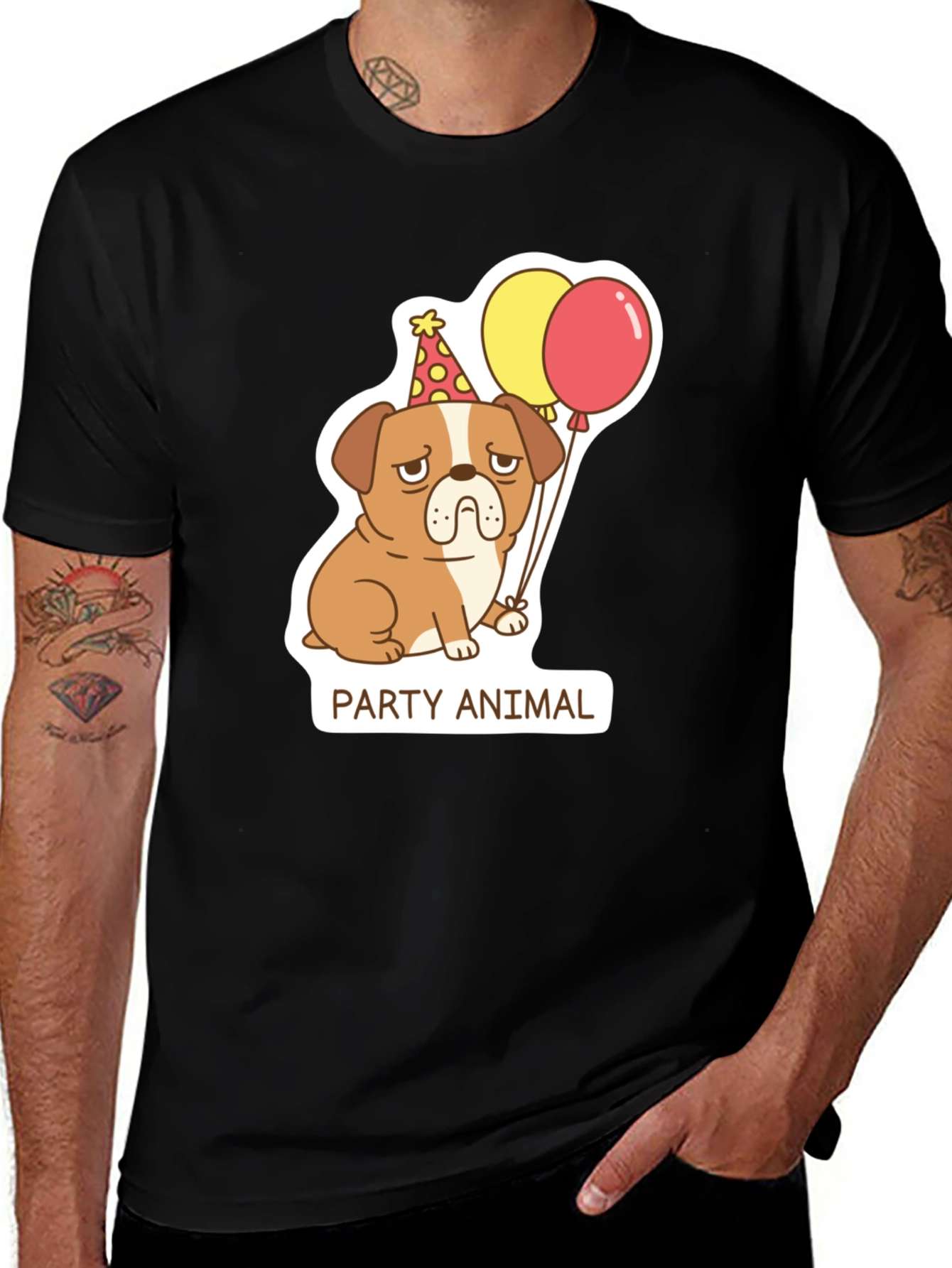 Party Animal Dog Graphic T-Shirt