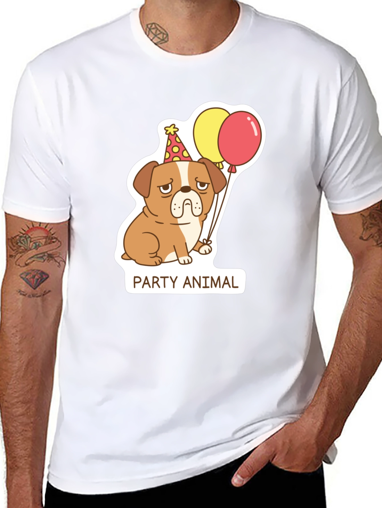 Party Animal Dog Graphic T-Shirt