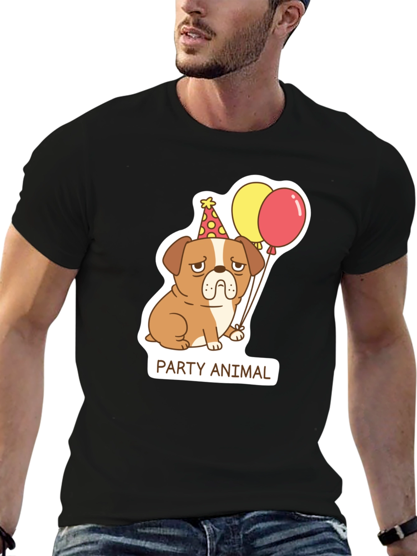 Party Animal Dog Graphic T-Shirt