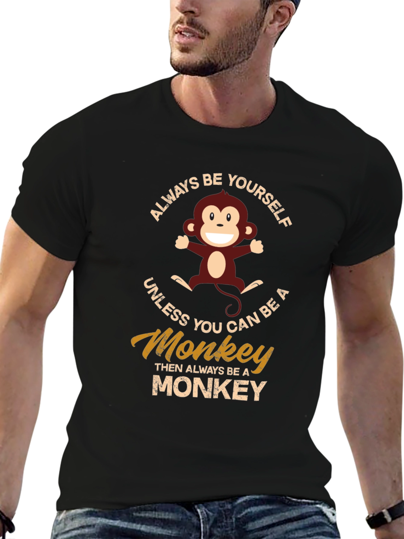 Always Be Yourself Monkey Graphic T-Shirt