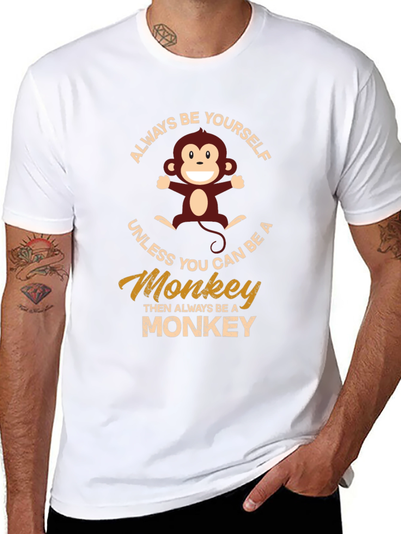 Always Be Yourself Monkey Graphic T-Shirt